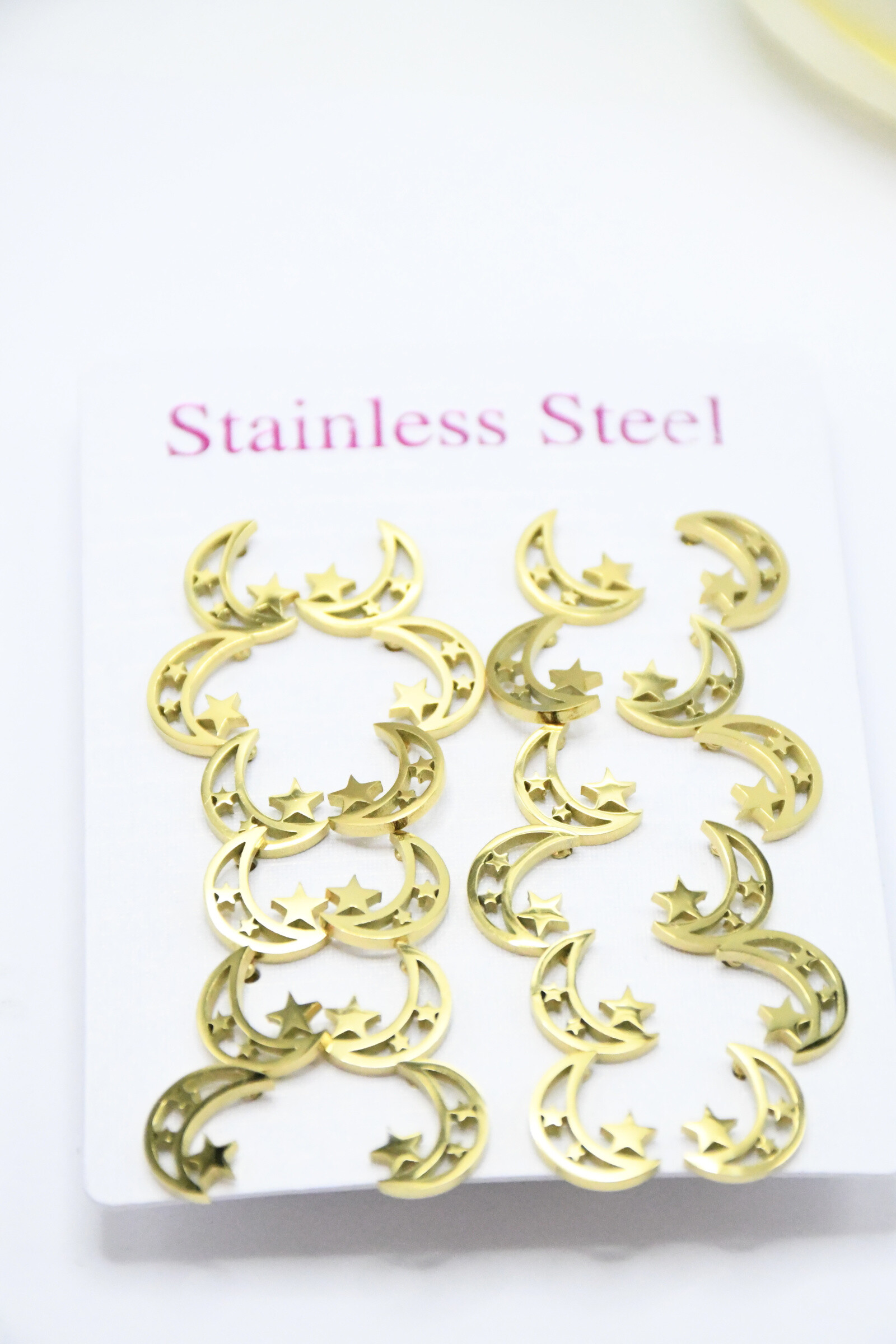 Wholesaler ROSA - 12 pairs in stainless steel earrings