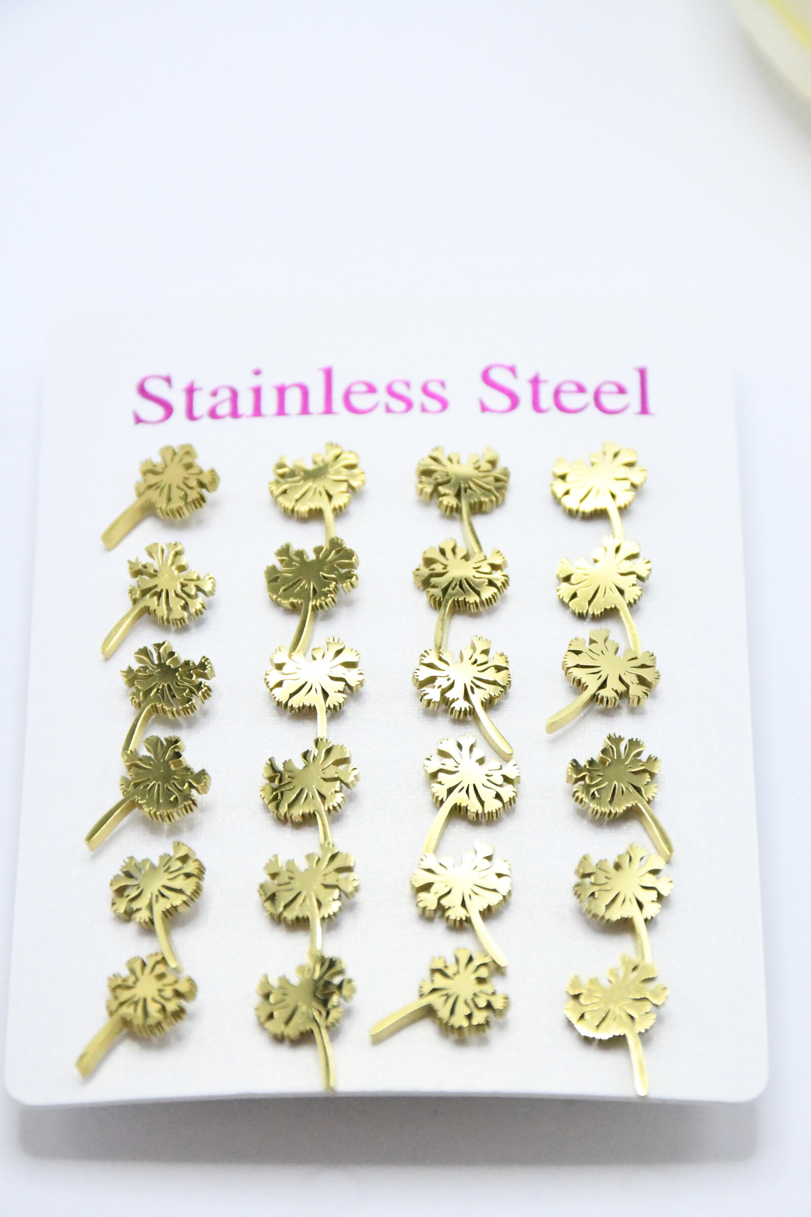 Wholesaler ROSA - 12 pairs in stainless steel earrings