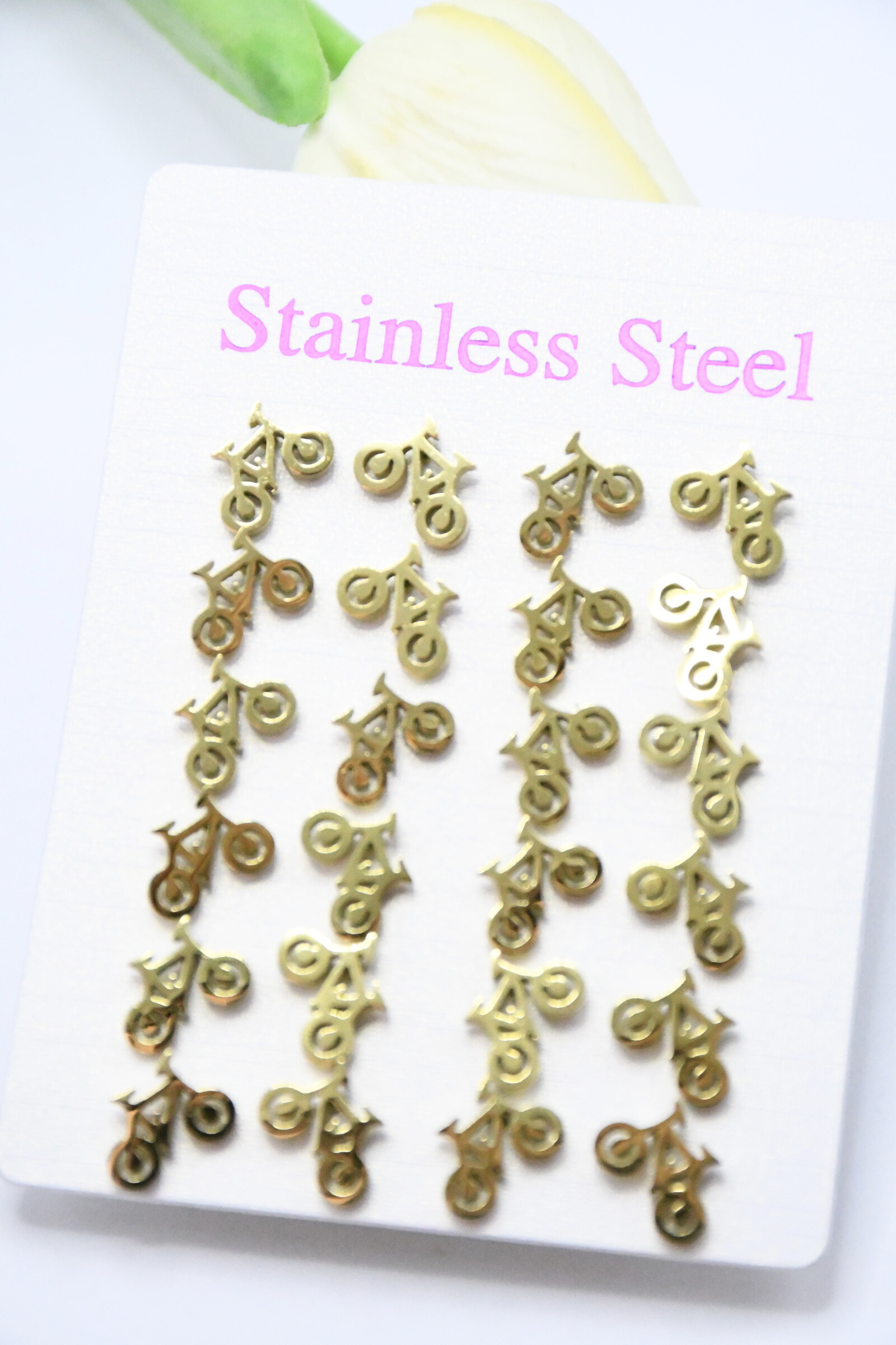 Wholesaler ROSA - 12 pairs in stainless steel earrings