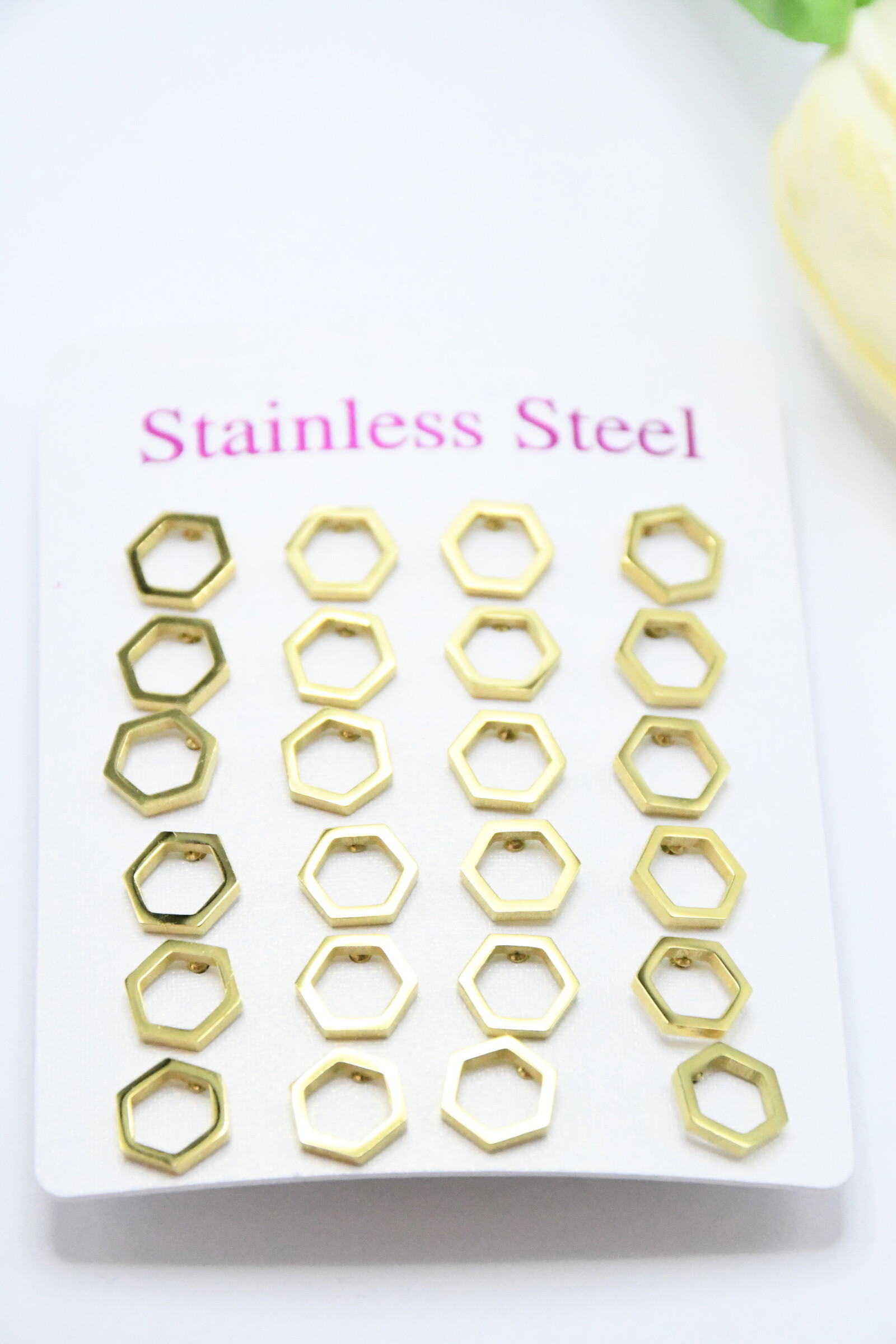 Wholesaler ROSA - 12 pairs in stainless steel earrings