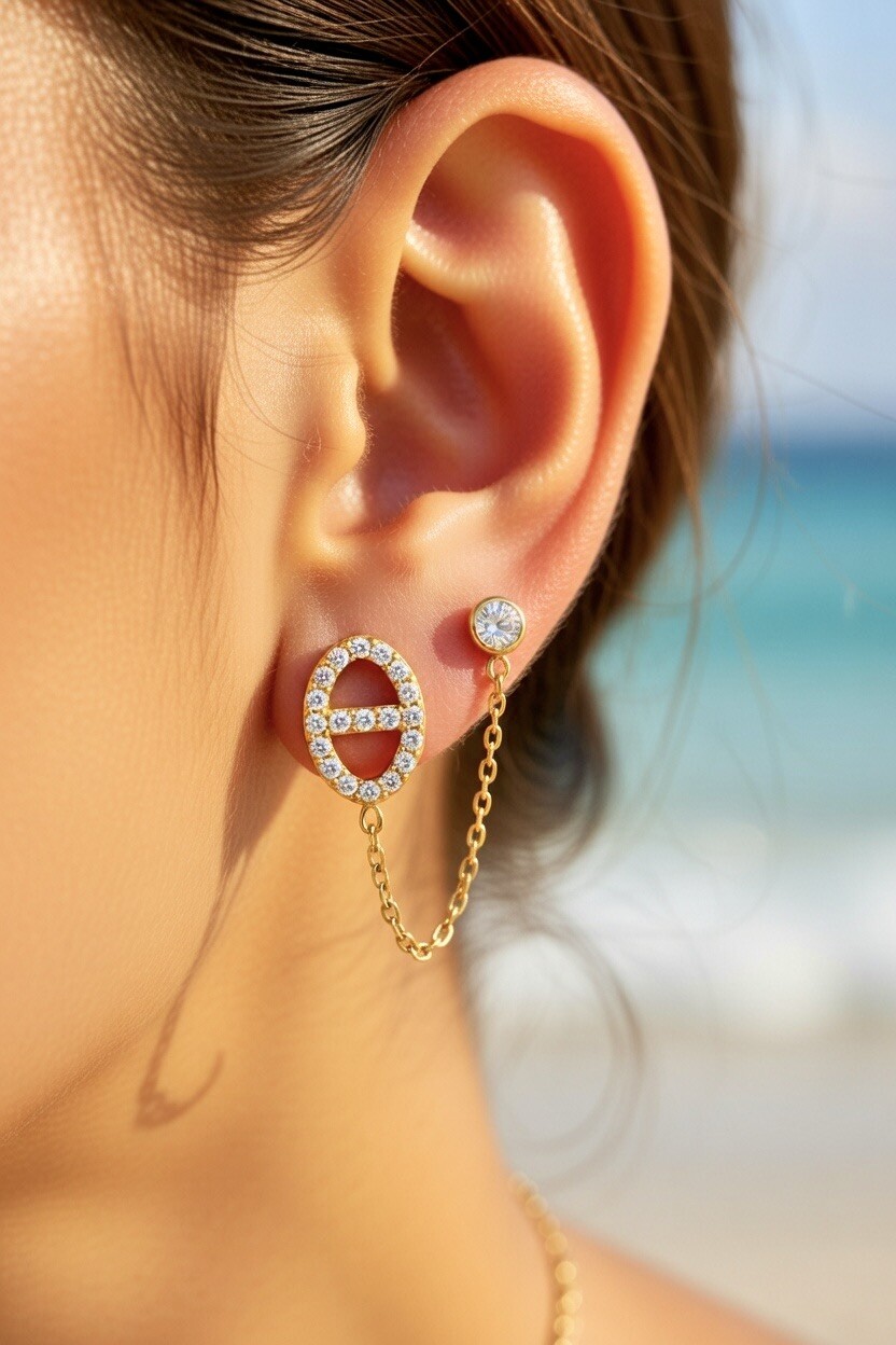 Mayorista ROSA - Pendientes de acero inoxidable