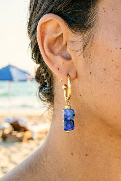 Mayorista ROSA - Pendientes de acero inoxidable y resina Mayorista ROSA - Pendientes de acero inoxidable y resina