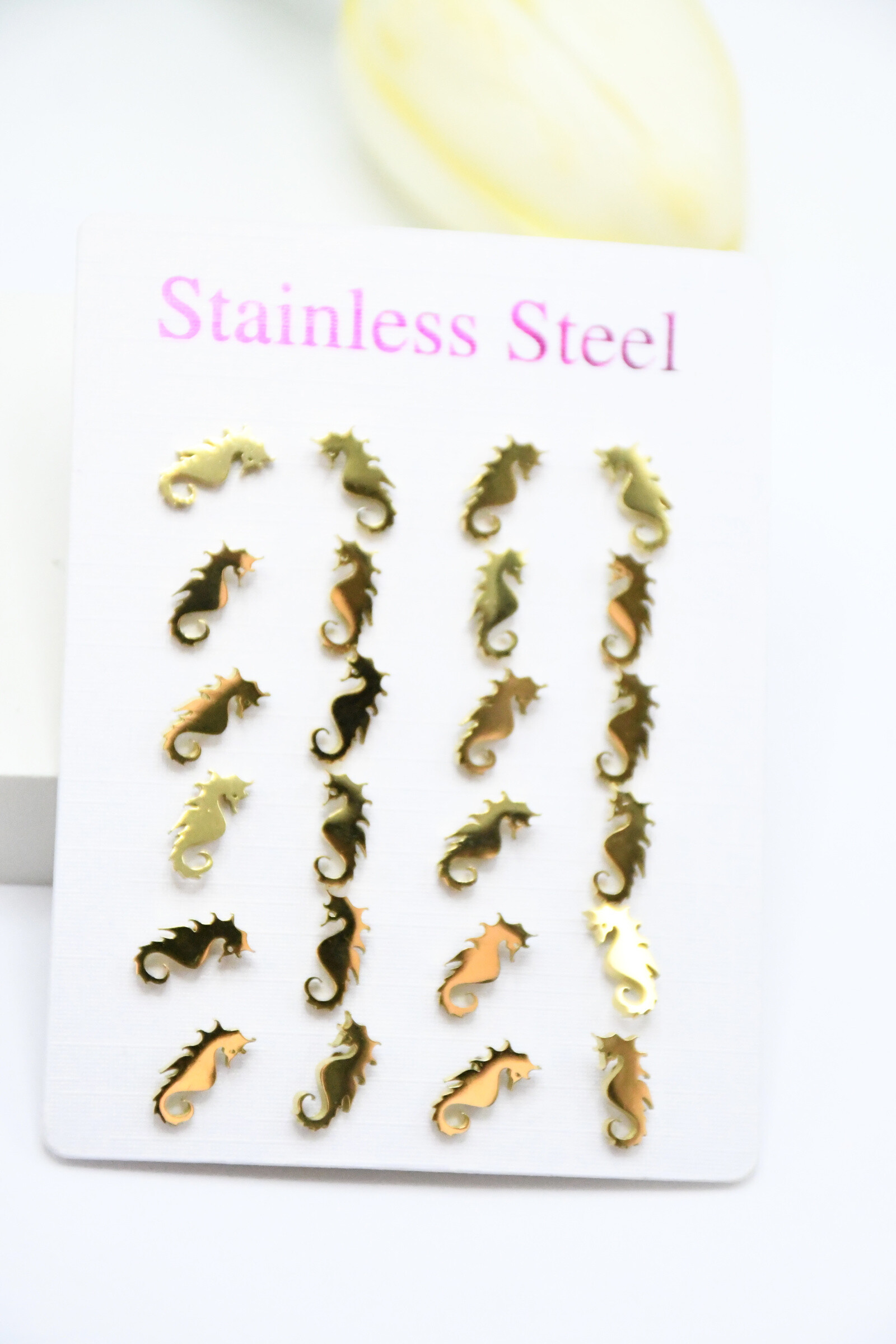 Wholesaler ROSA - 12 pairs in stainless steel earrings