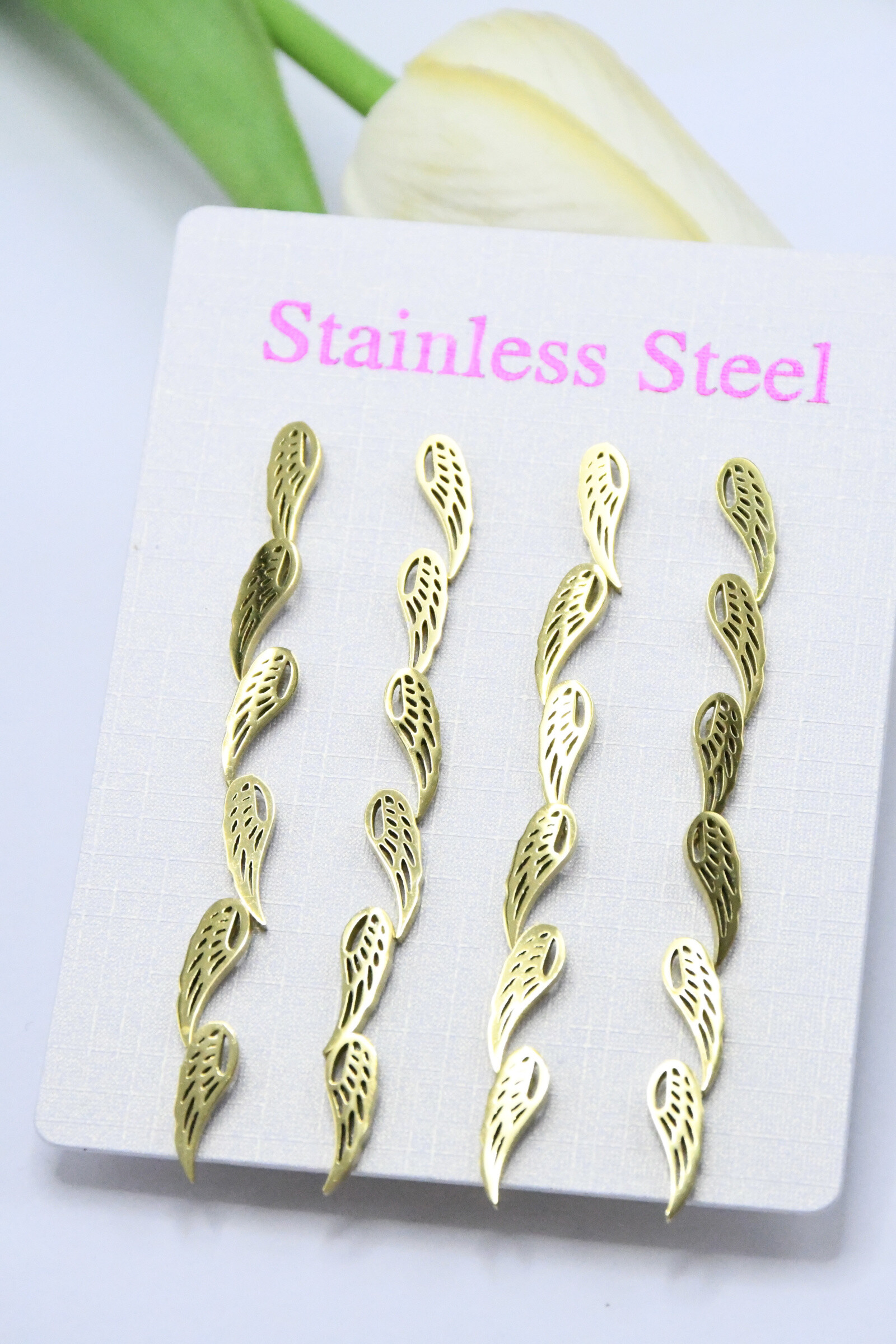 Wholesaler ROSA - 12 pairs in stainless steel earrings