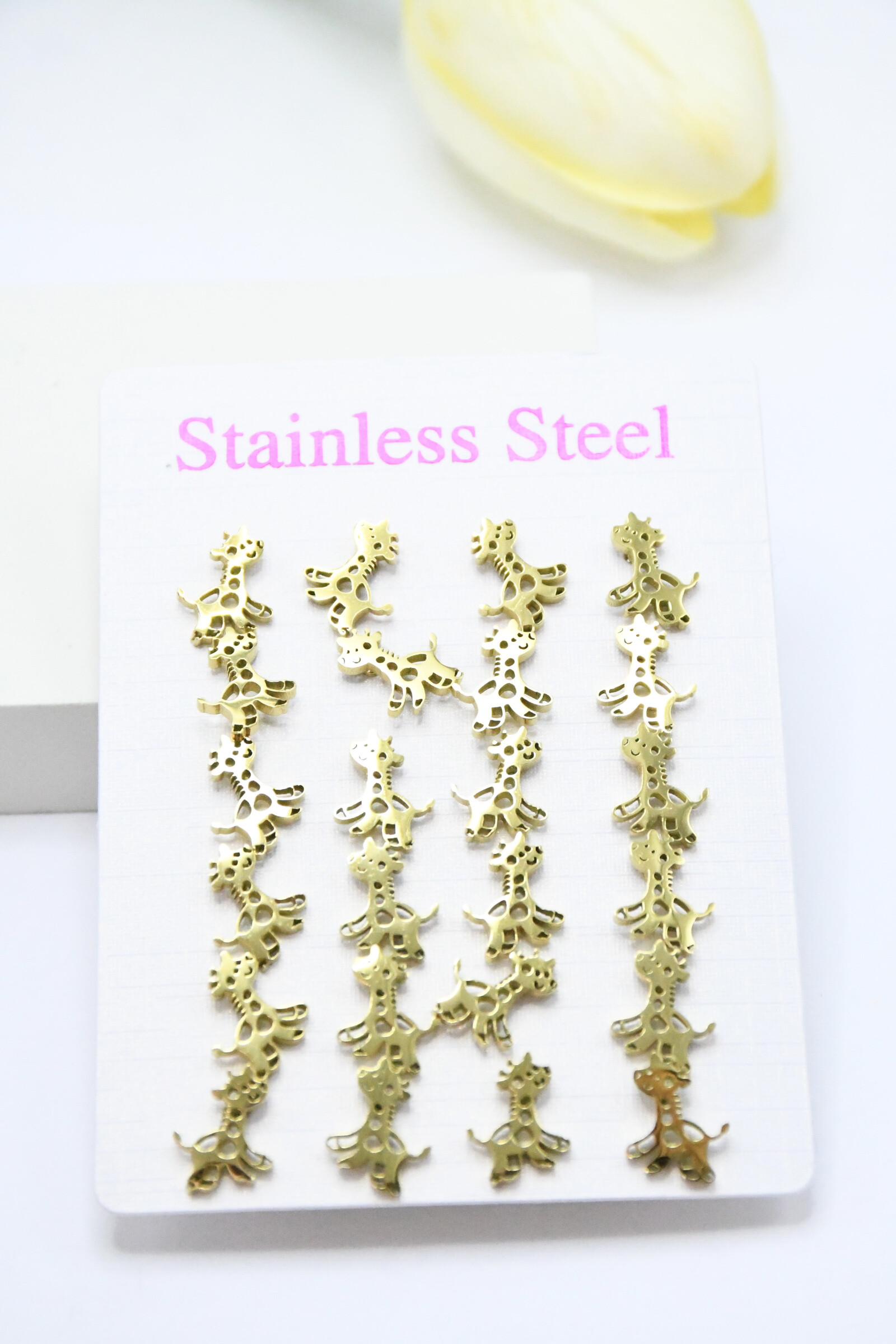 Wholesaler ROSA - 12 pairs in stainless steel earrings