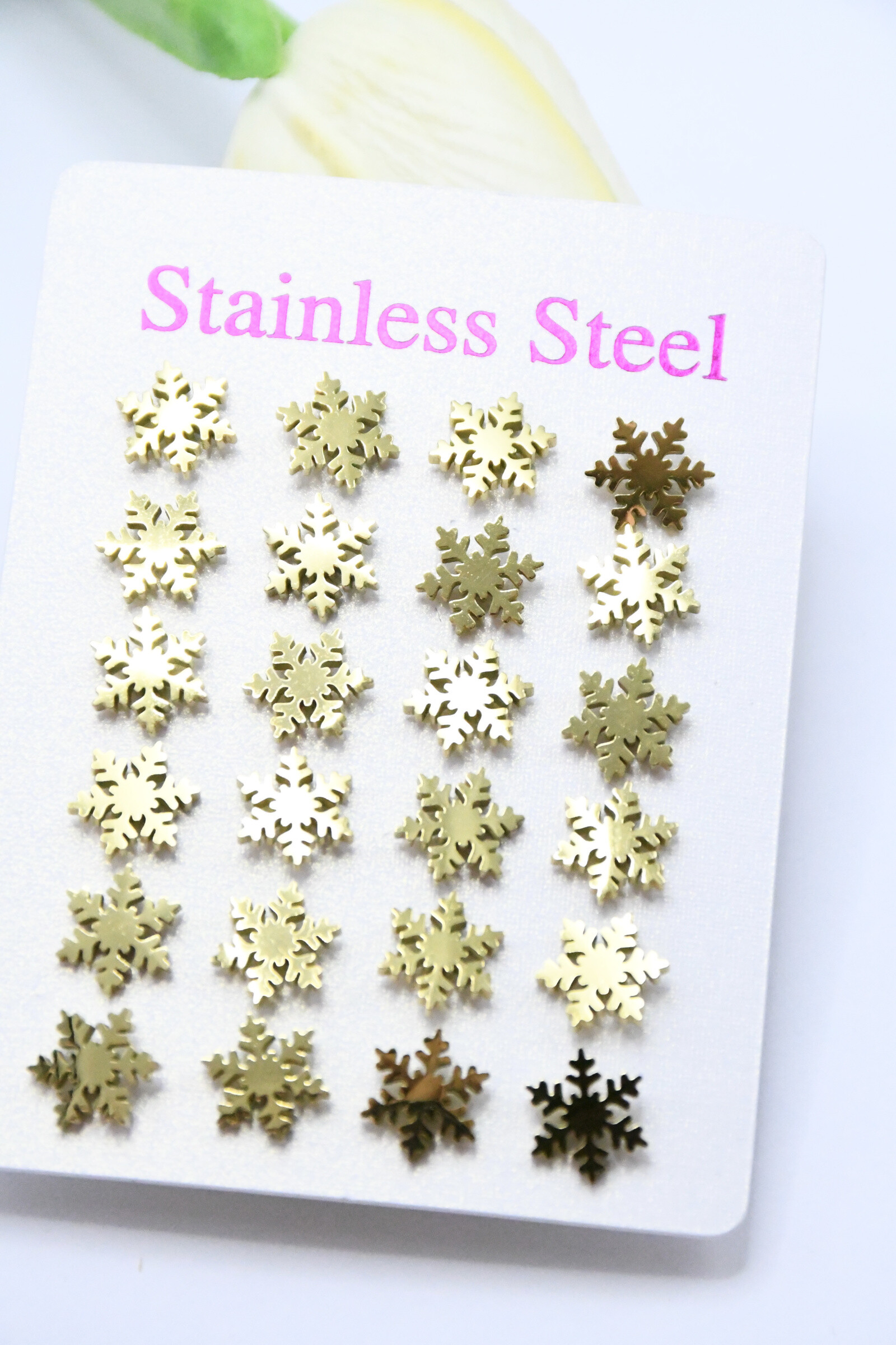 Wholesaler ROSA - 12 pairs in stainless steel earrings