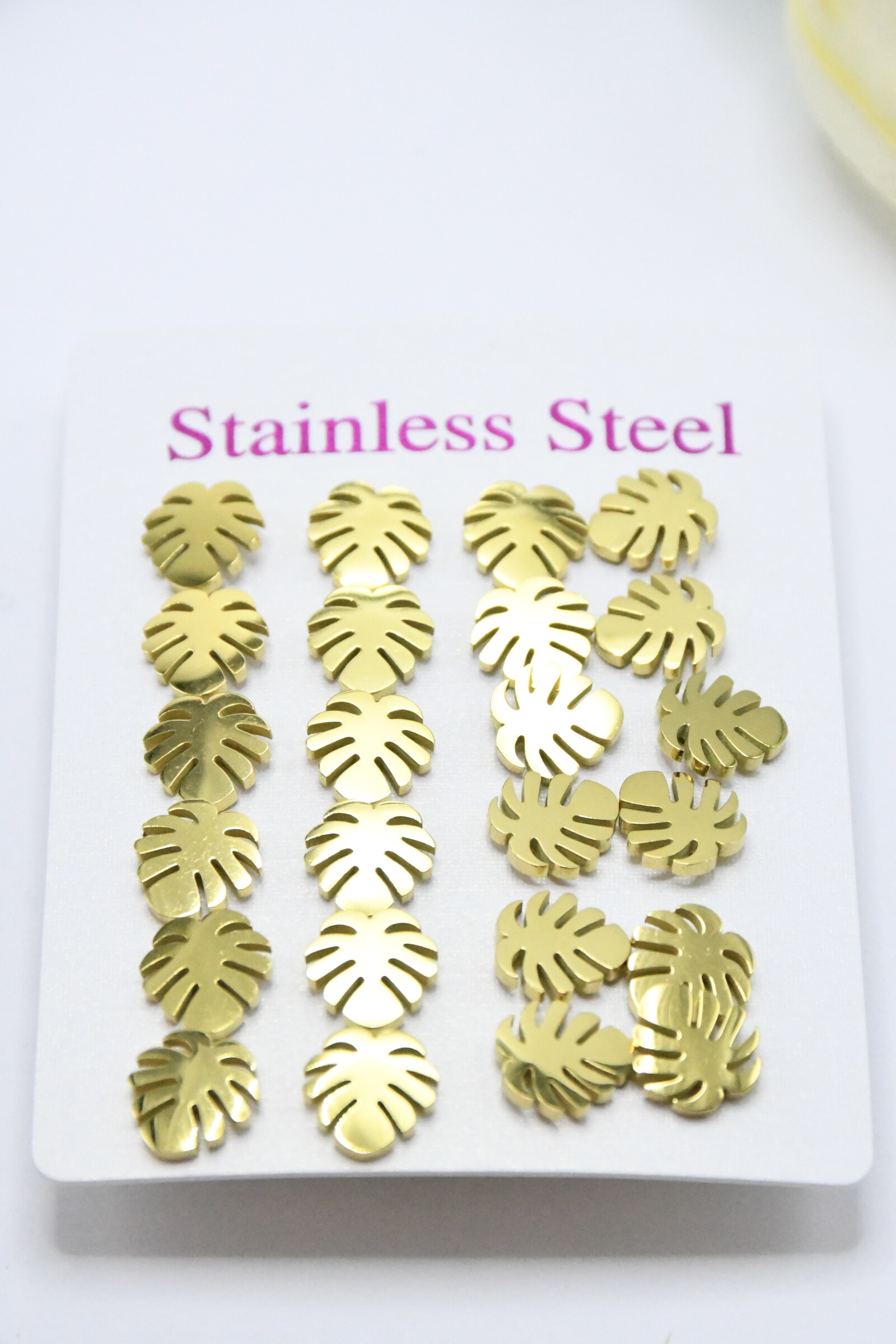 Wholesaler ROSA - 12 pairs in stainless steel earrings