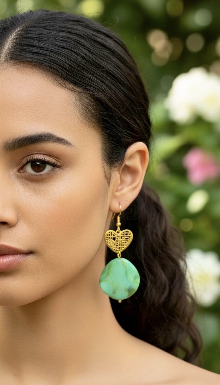 Mayorista ROSA - Pendientes de acero inoxidable y resina