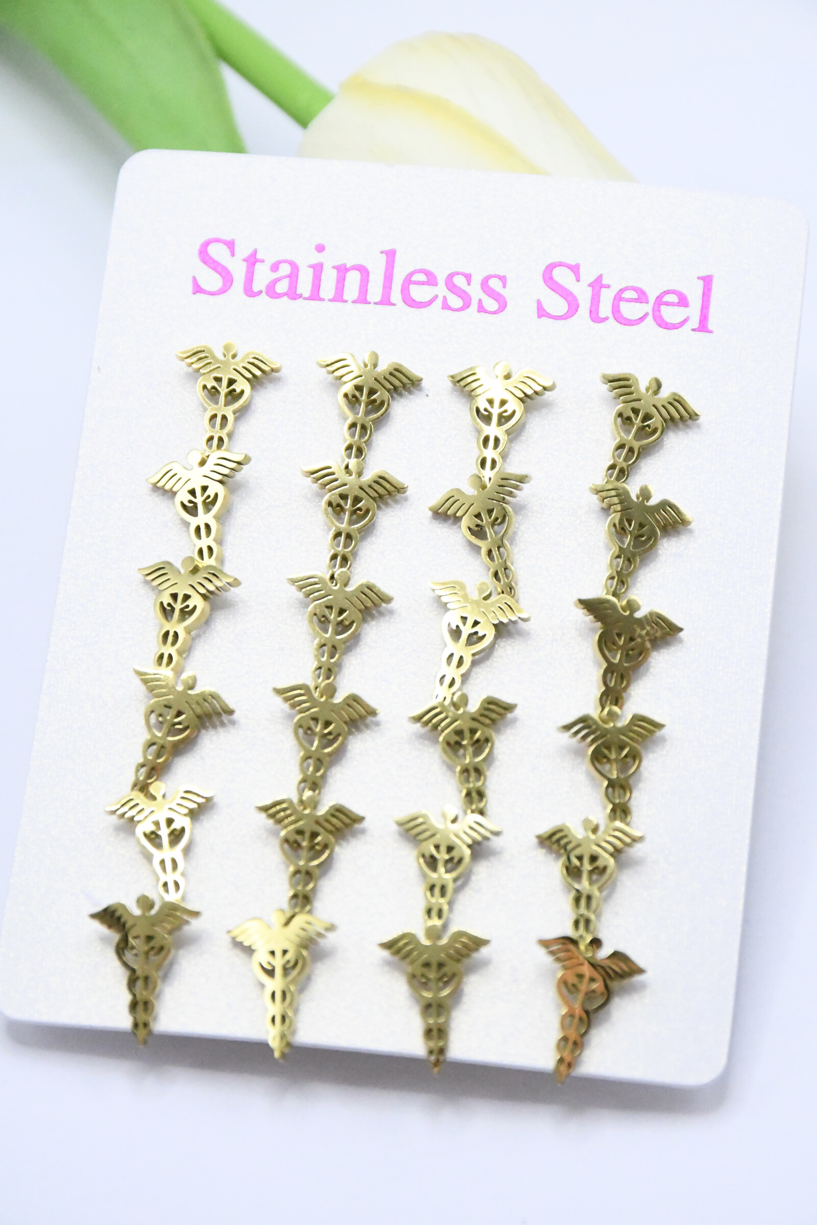 Wholesaler ROSA - 12 pairs in stainless steel earrings