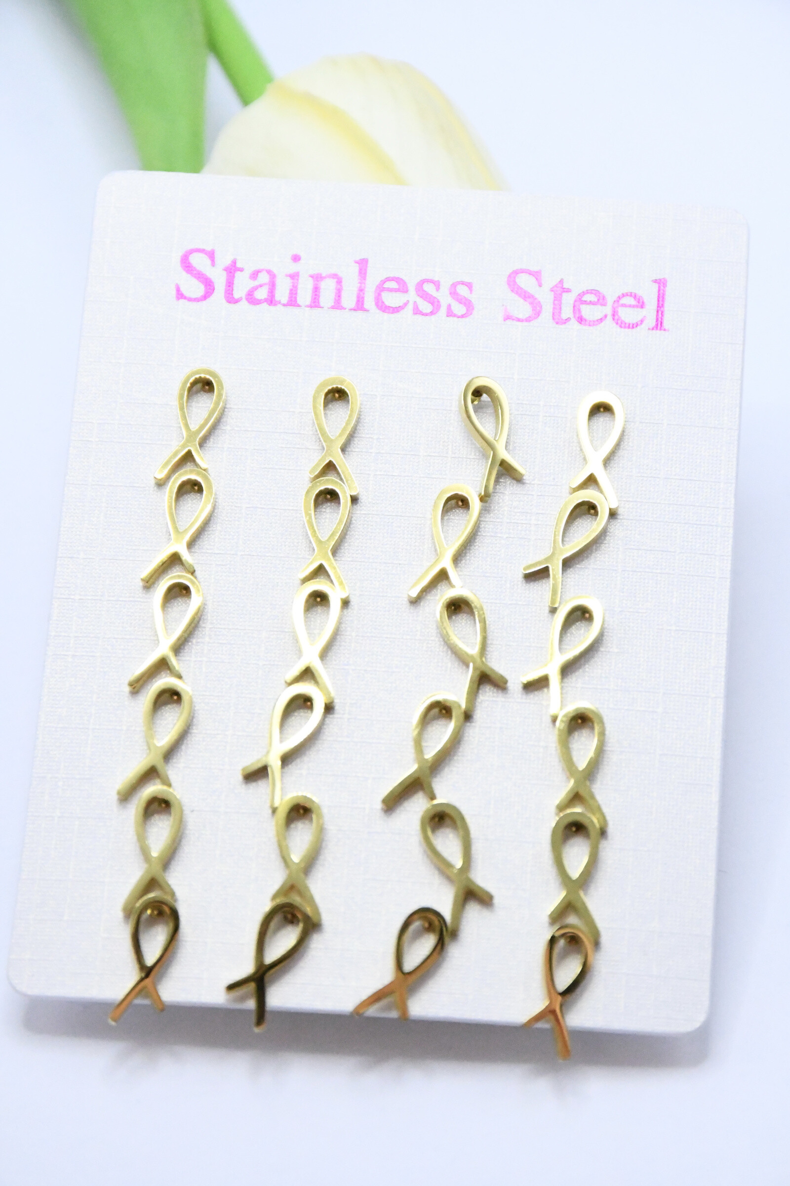 Wholesaler ROSA - 12 pairs in stainless steel earrings