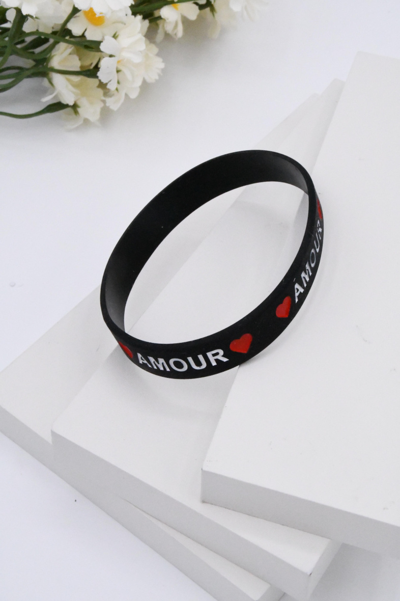Mayorista ROSA - Pulsera elástica con mensaje “love”