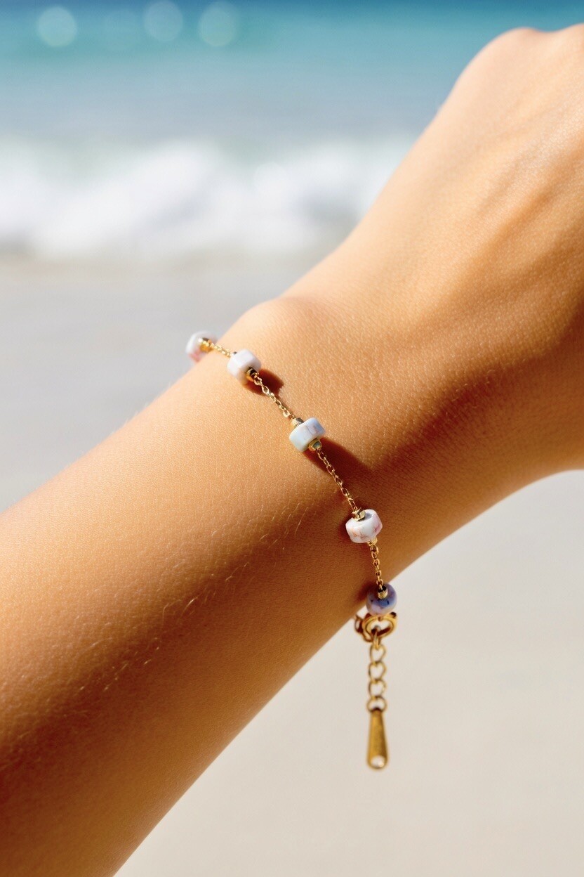 Grossista ROSA - Bracciale in acciaio inossidabile e resina