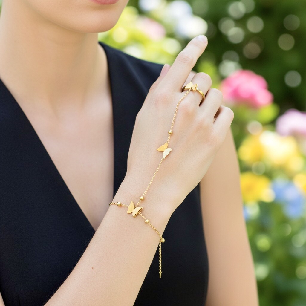 Grossista ROSA - Bracciale con anello in acciaio inossidabile