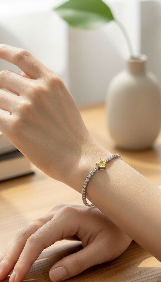 Mayorista ROSA - Pulsera de acero inoxidable adornada con strass
