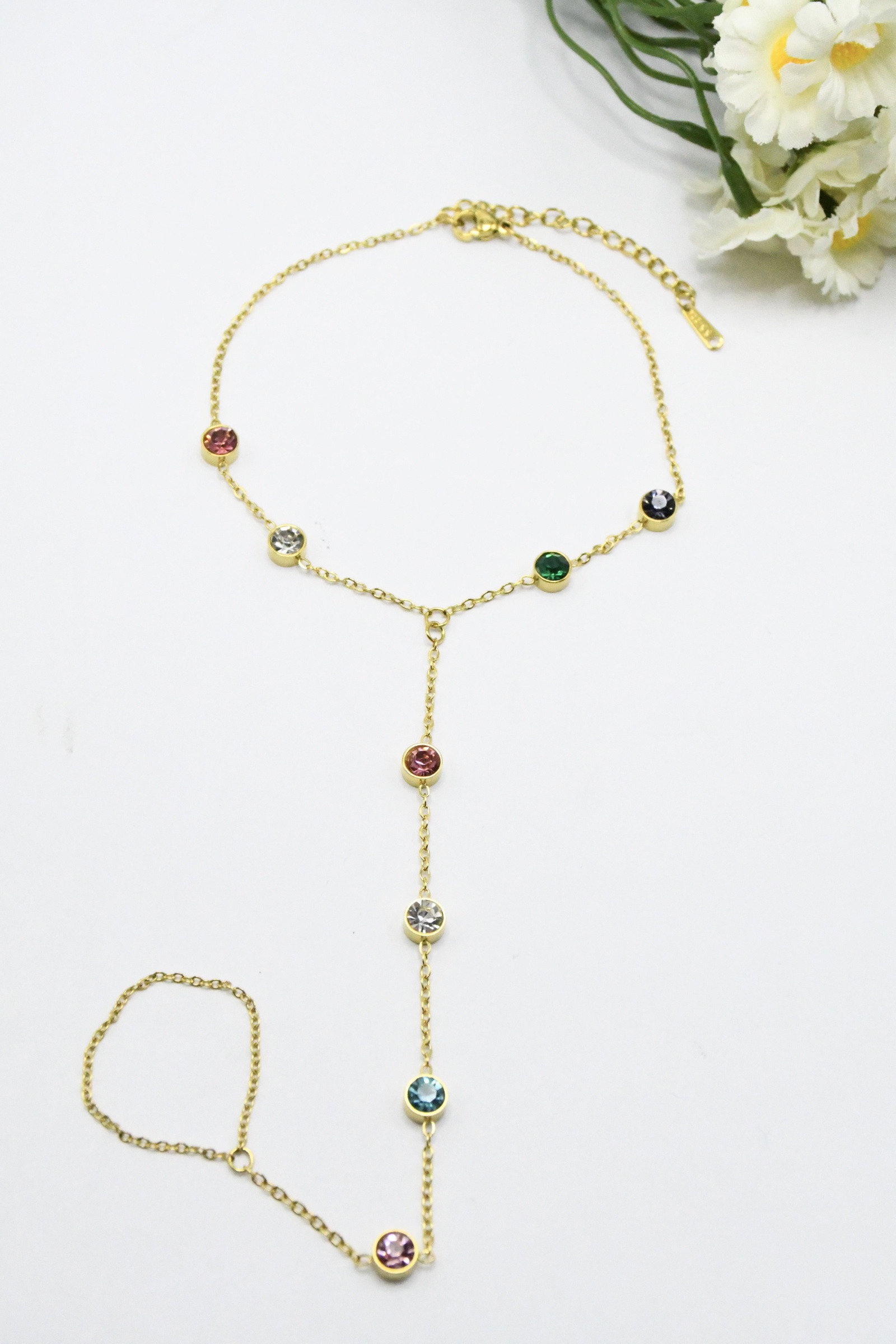 Wholesaler ROSA - Ankle chains with stainless steel ring