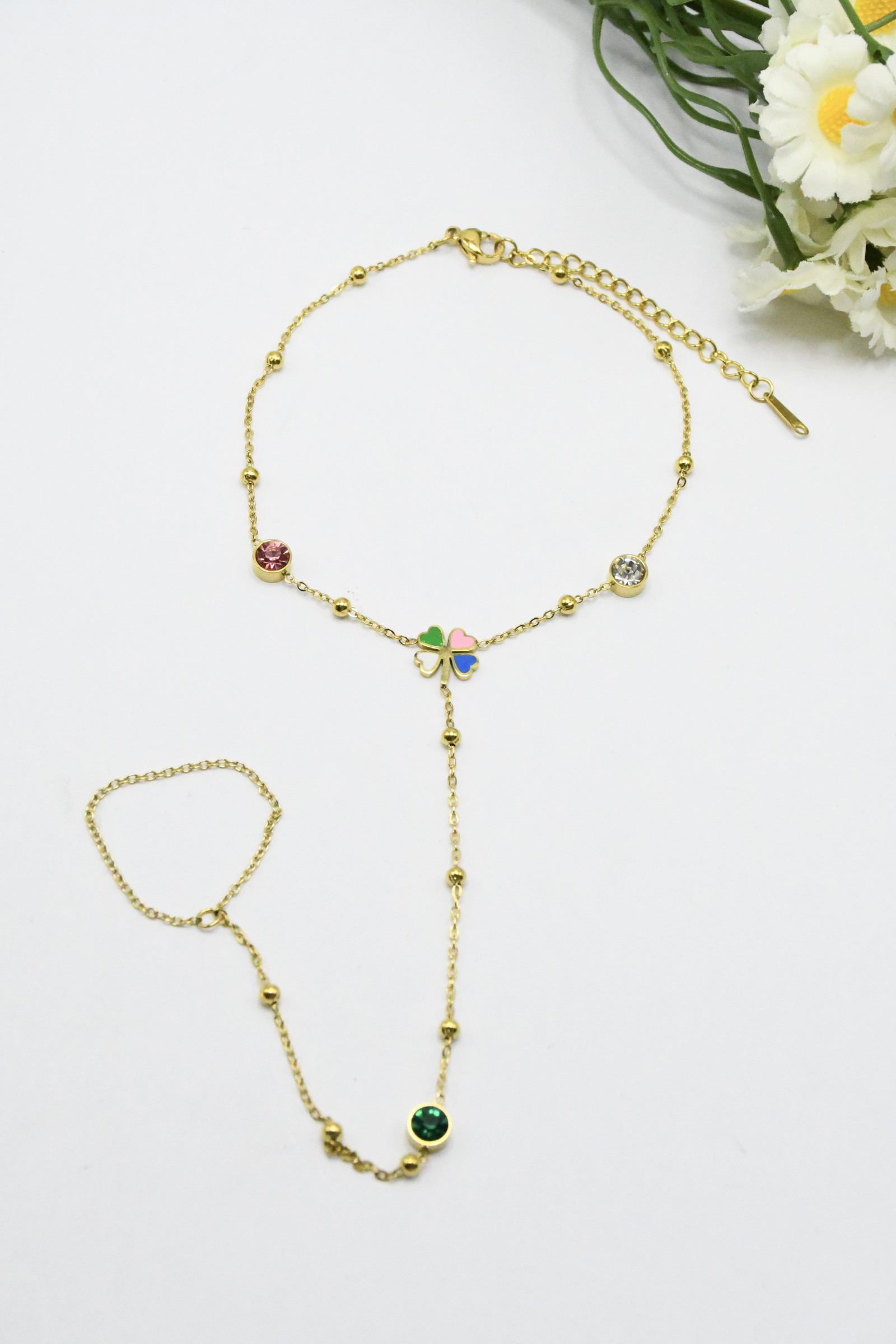 Wholesaler ROSA - Ankle chains with stainless steel ring