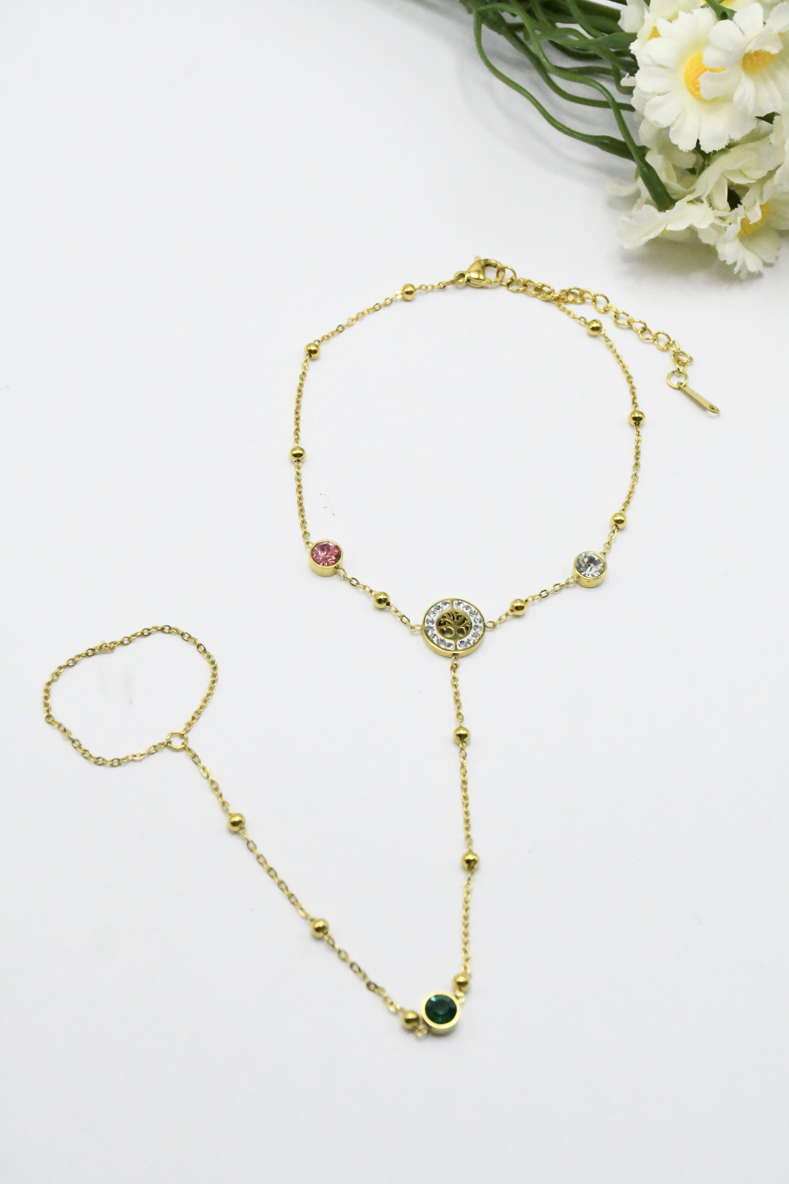 Wholesaler ROSA - Ankle chains with stainless steel ring