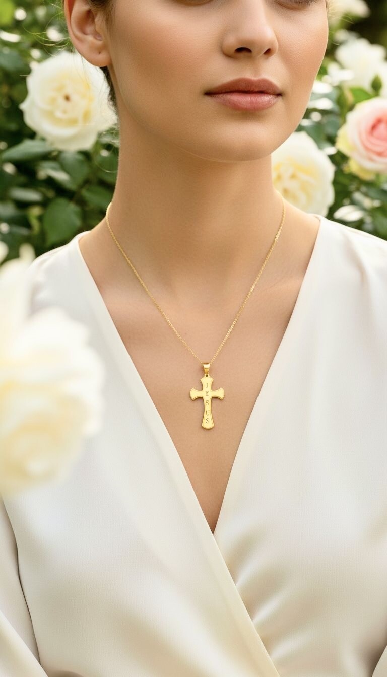 Wholesaler ROSA - Stainless steel cross necklace