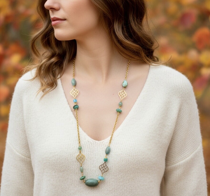 Wholesaler ROSA - Stainless steel long necklace 95+5cm