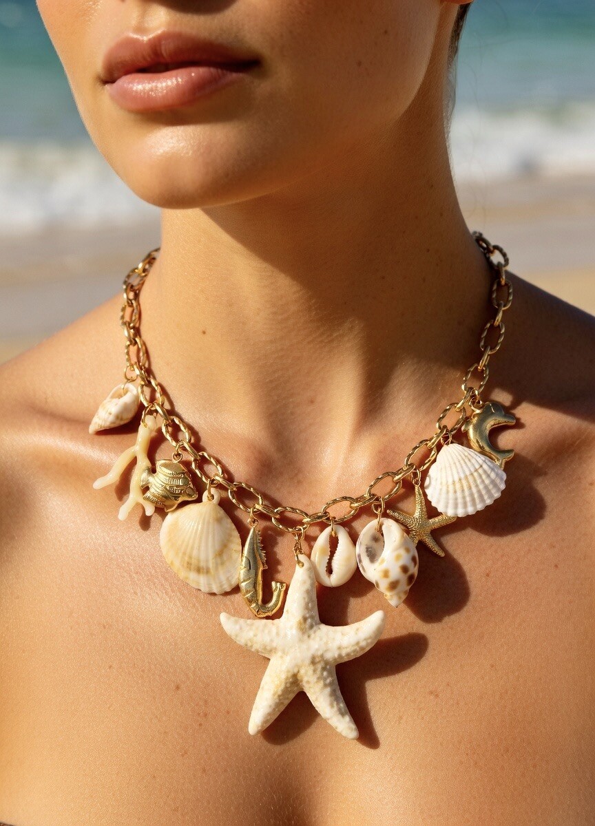 Mayorista ROSA - Collar estilo mar en acero inoxidable y resina