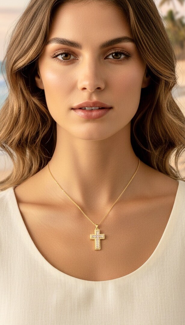 Wholesaler ROSA - Stainless steel cross necklace