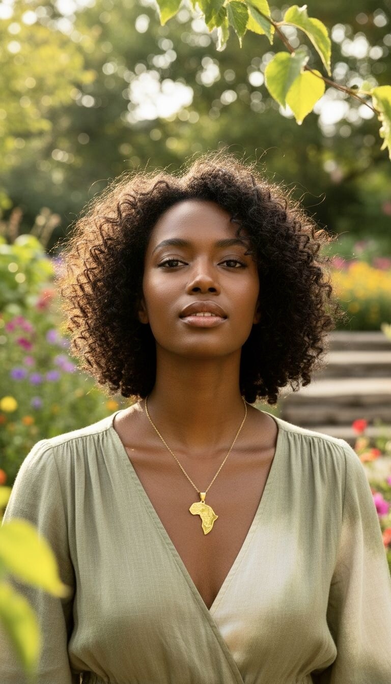 Wholesaler ROSA - Stainless steel Africa map necklace