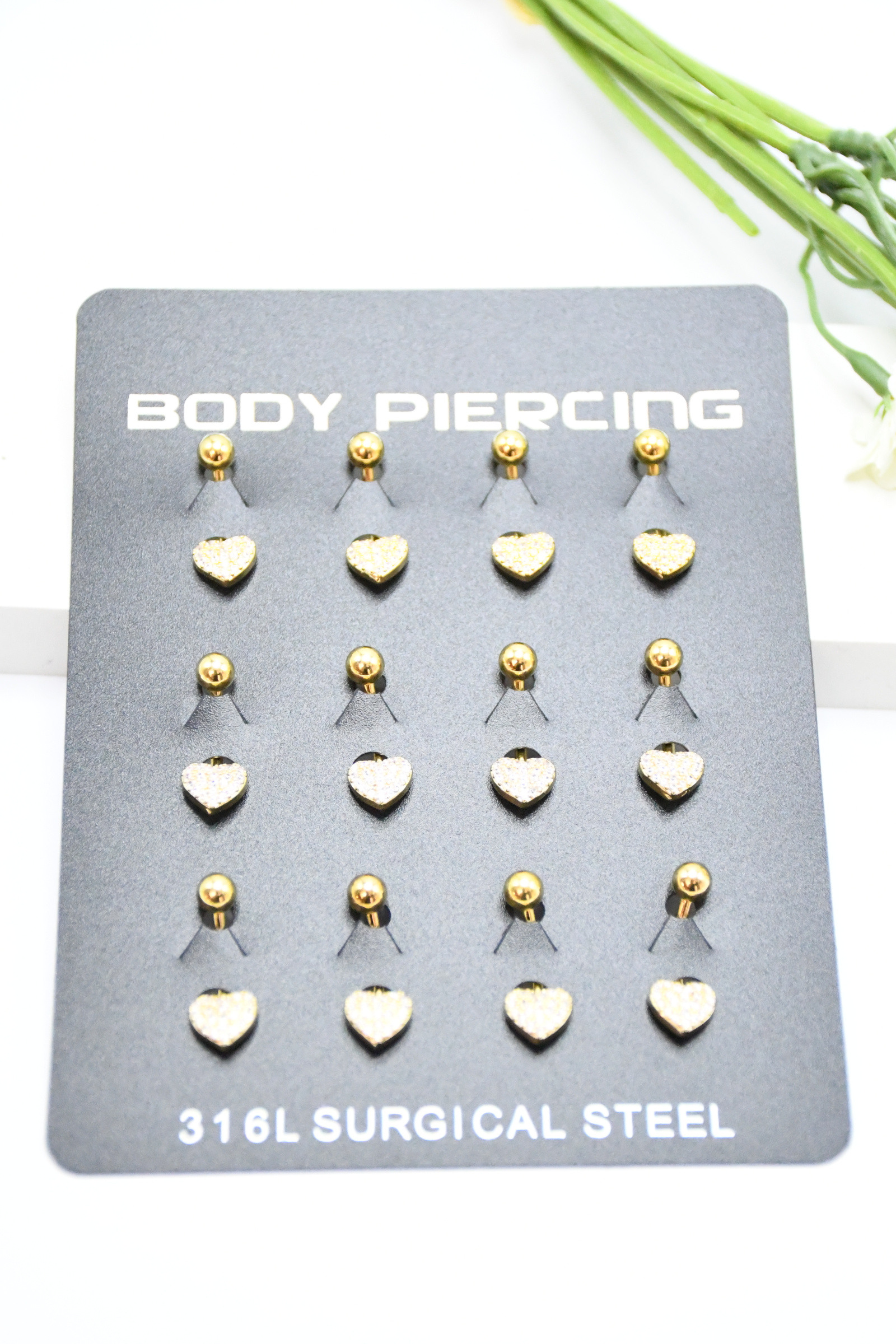 Wholesaler ROSA - 12 Stainless steel piercings 316