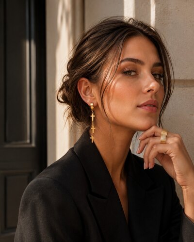 Wholesaler ROSE PINK - Stainless steel hanging earrings Wholesaler ROSE PINK - Stainless steel hanging earrings