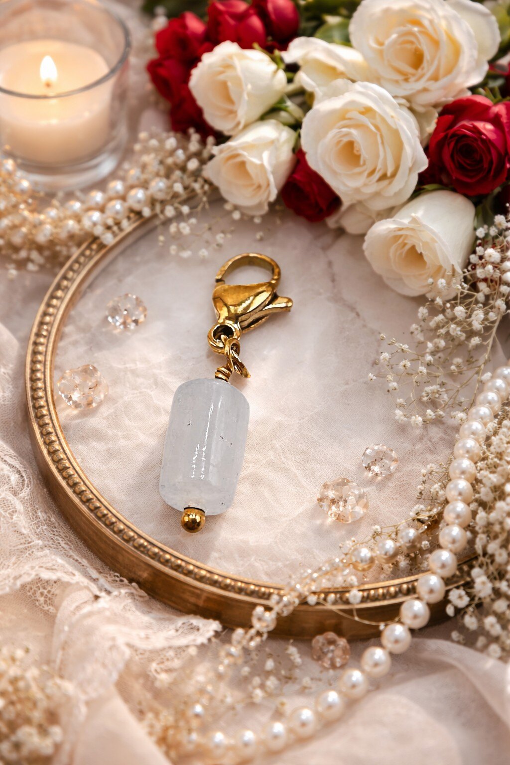 Grossiste ROSE PINK - CHARM PENDENTIF EN PIERRE NATURELLE ET EN ACIER INOXYDABLE