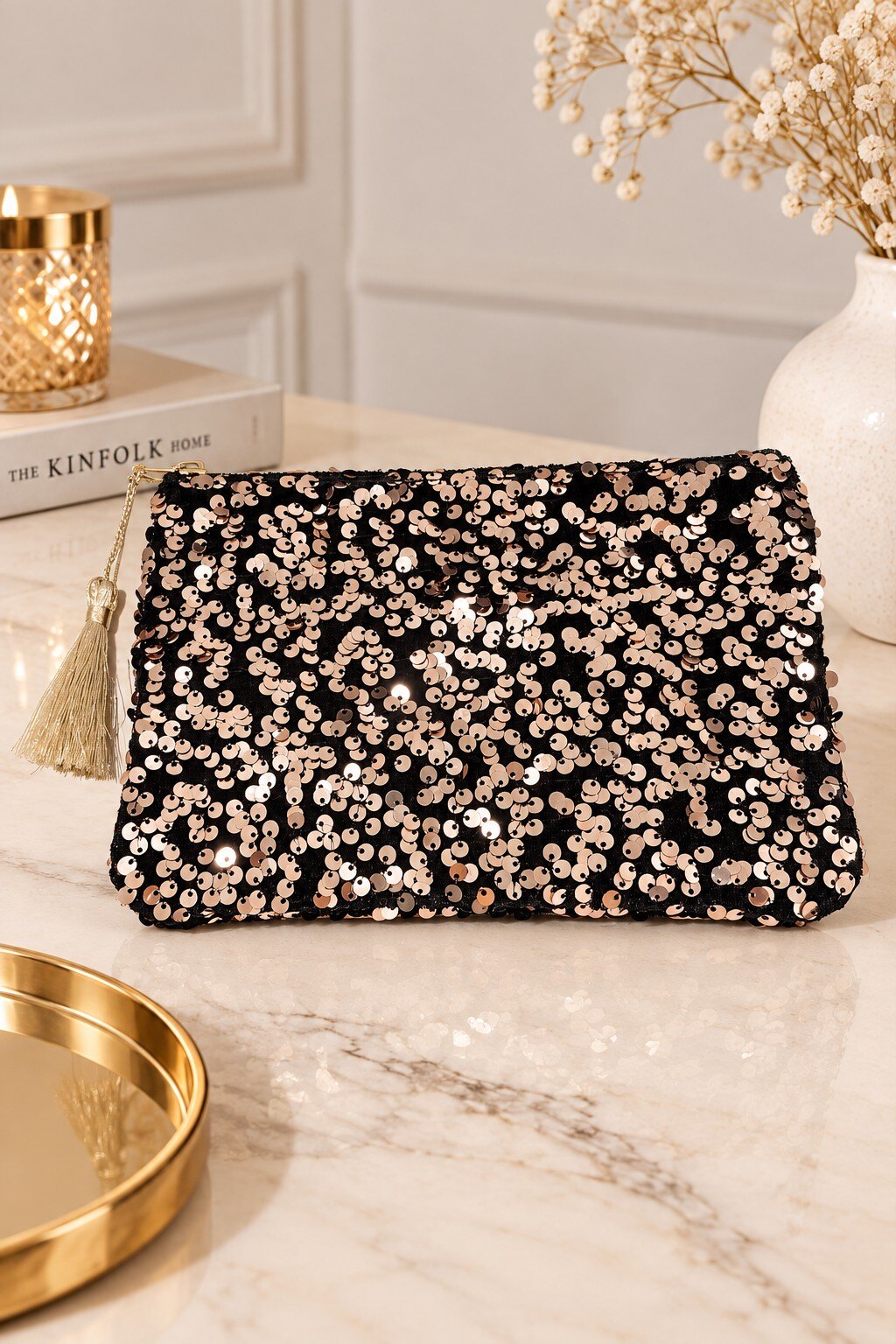 Wholesaler ROSE PINK - SEQUIN CLUTCH: 20*14 cm