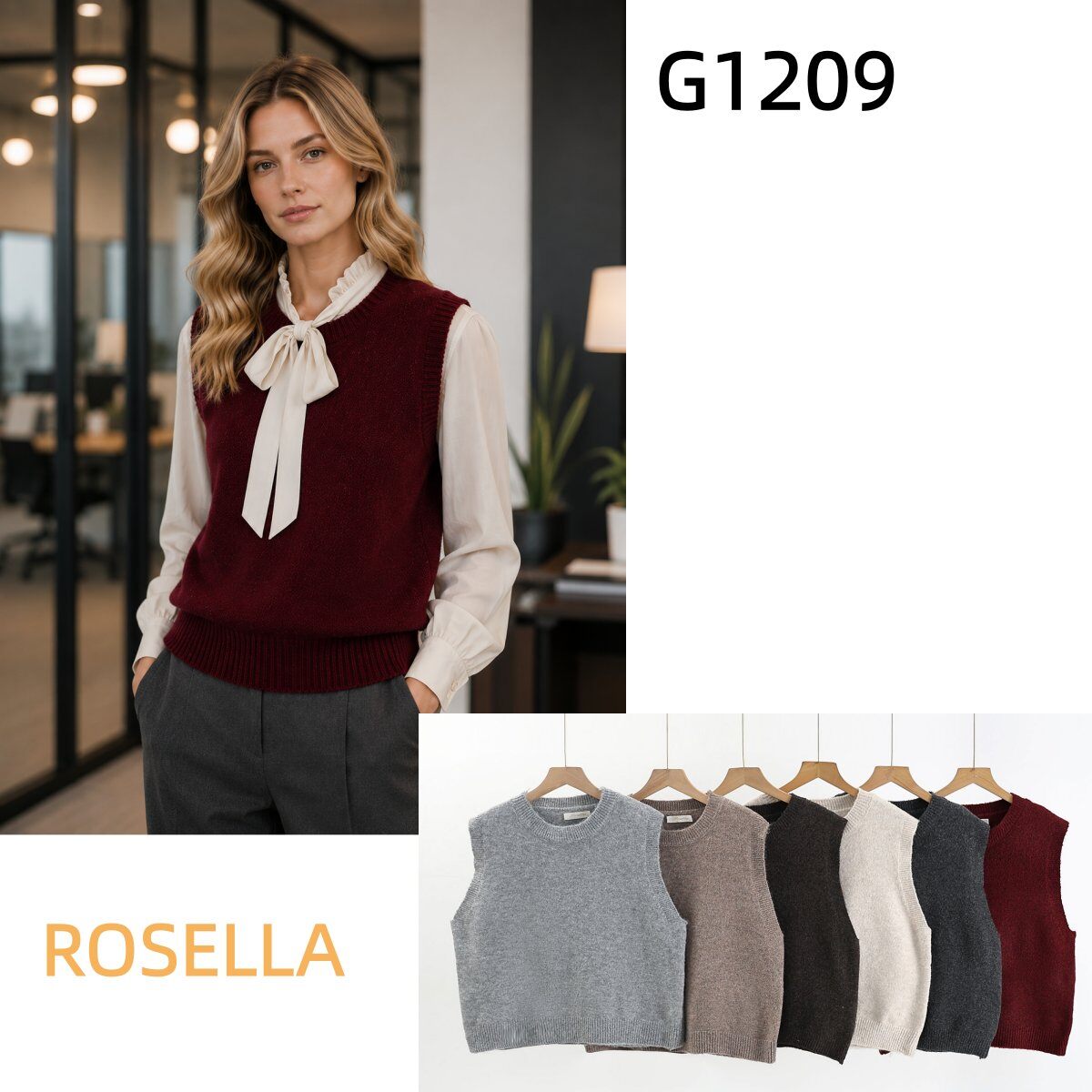 Wholesaler ROSELLA SRL - KNITTED SLEEVELESS VEST