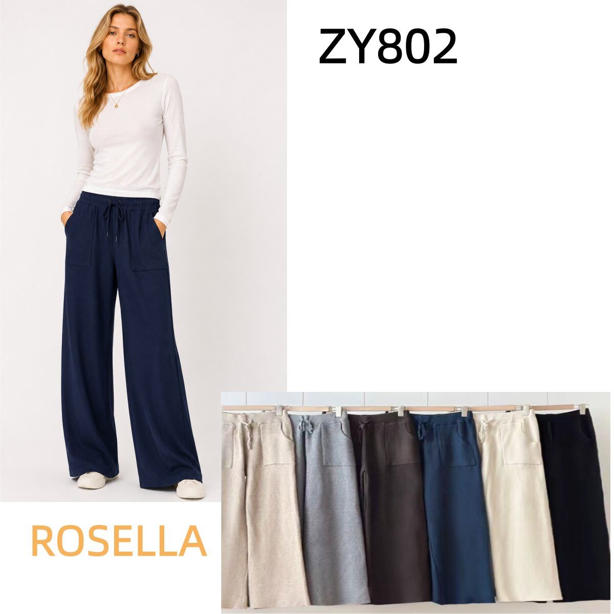 Grossiste ROSELLA SRL - PANTALON ÉLÉGANT AVEC POCHES