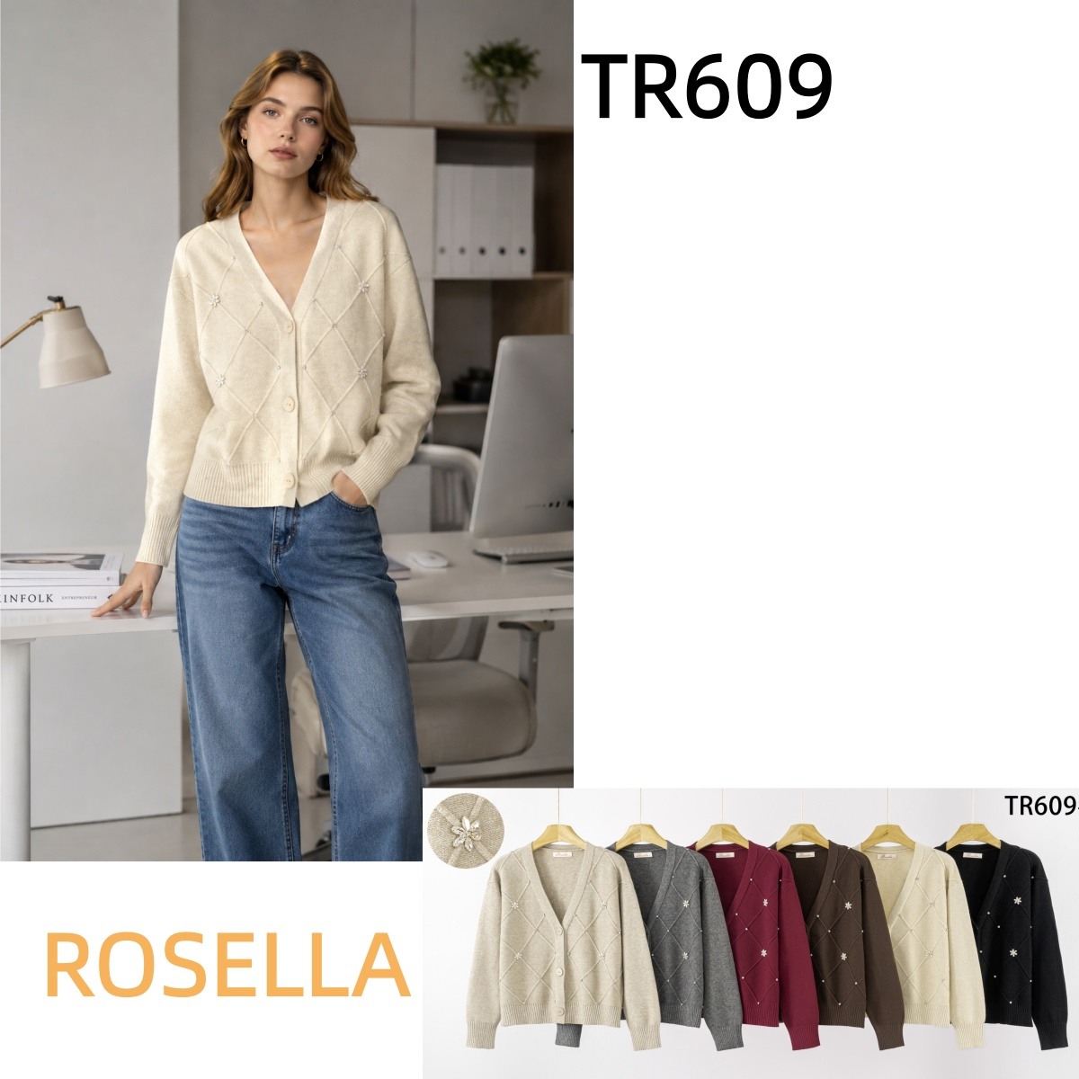 Wholesaler ROSELLA SRL - CARDIGAN WITH ACCESSORIES