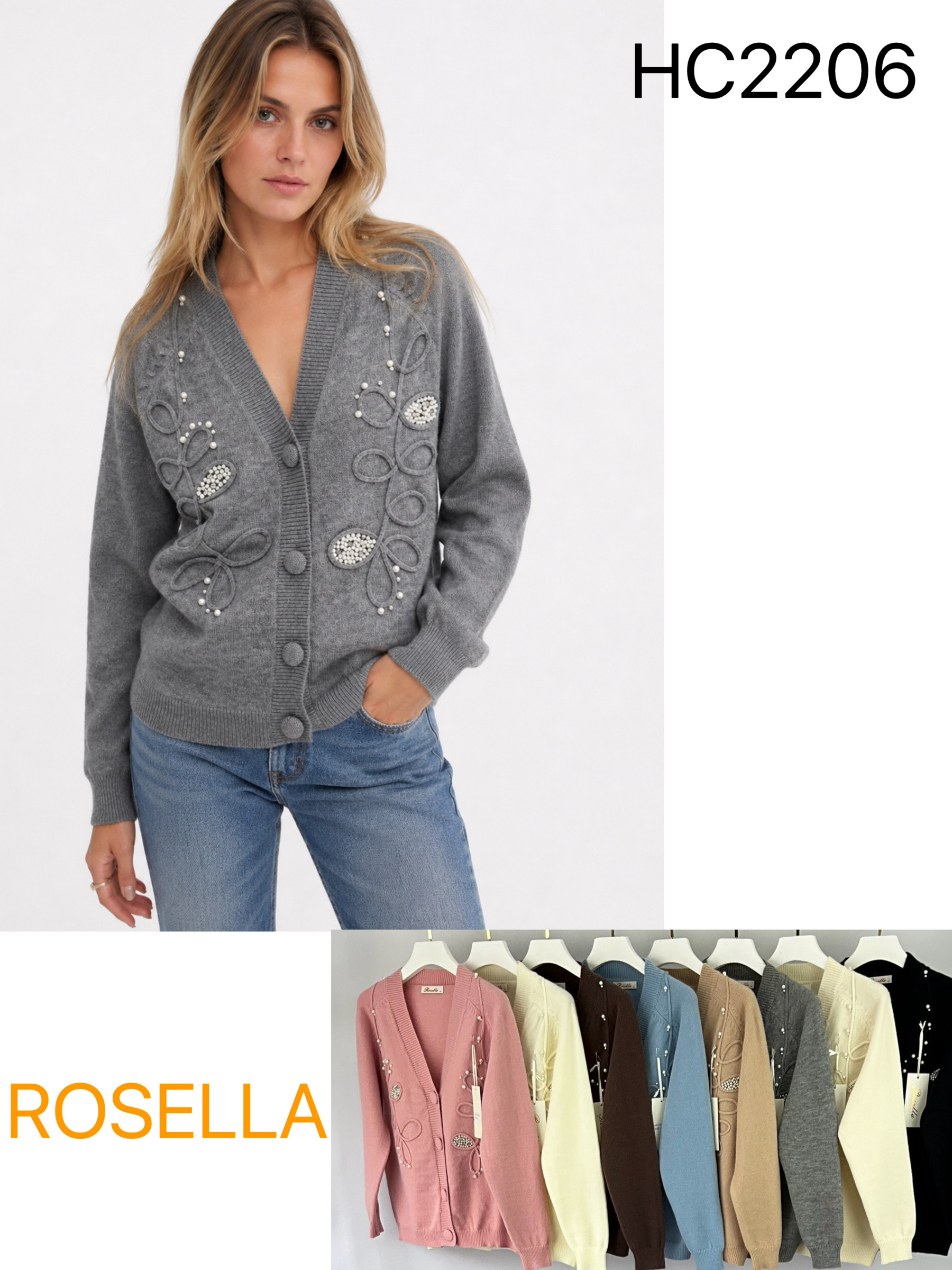 Wholesaler ROSELLA SRL - BUTTON-UP CARDIGAN