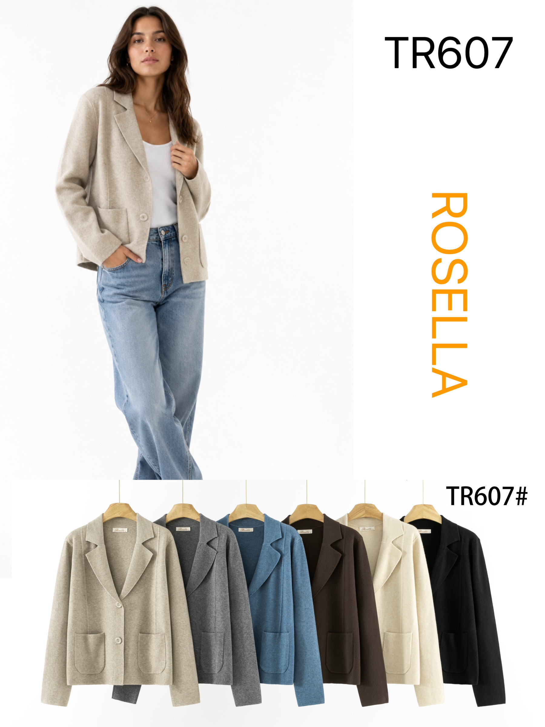 Wholesaler ROSELLA SRL - ELEGANT LIGHTWEIGHT SWEATER JACKET