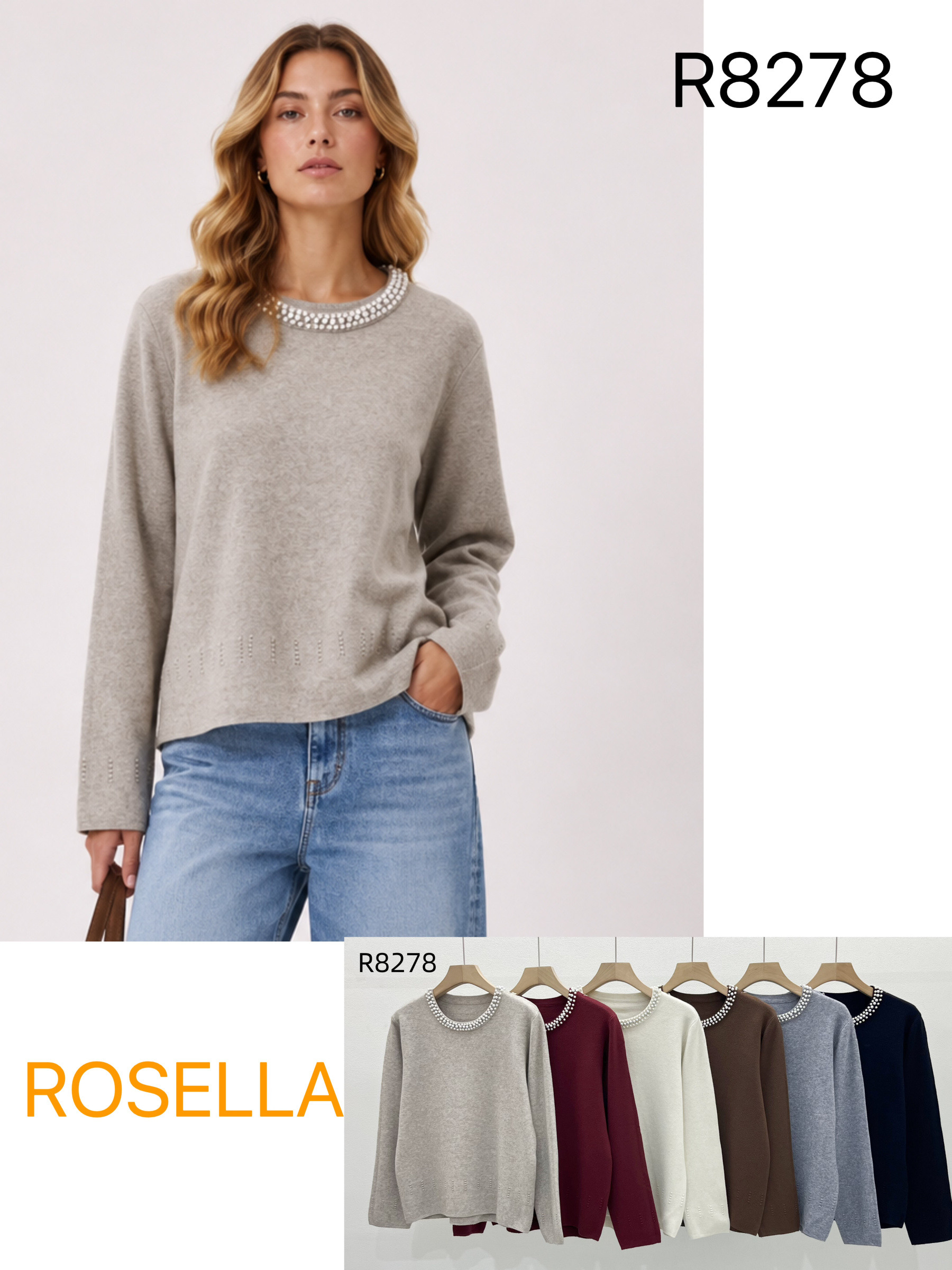 Wholesaler ROSELLA SRL - SWEATER WITH NECK ACCESSORIES