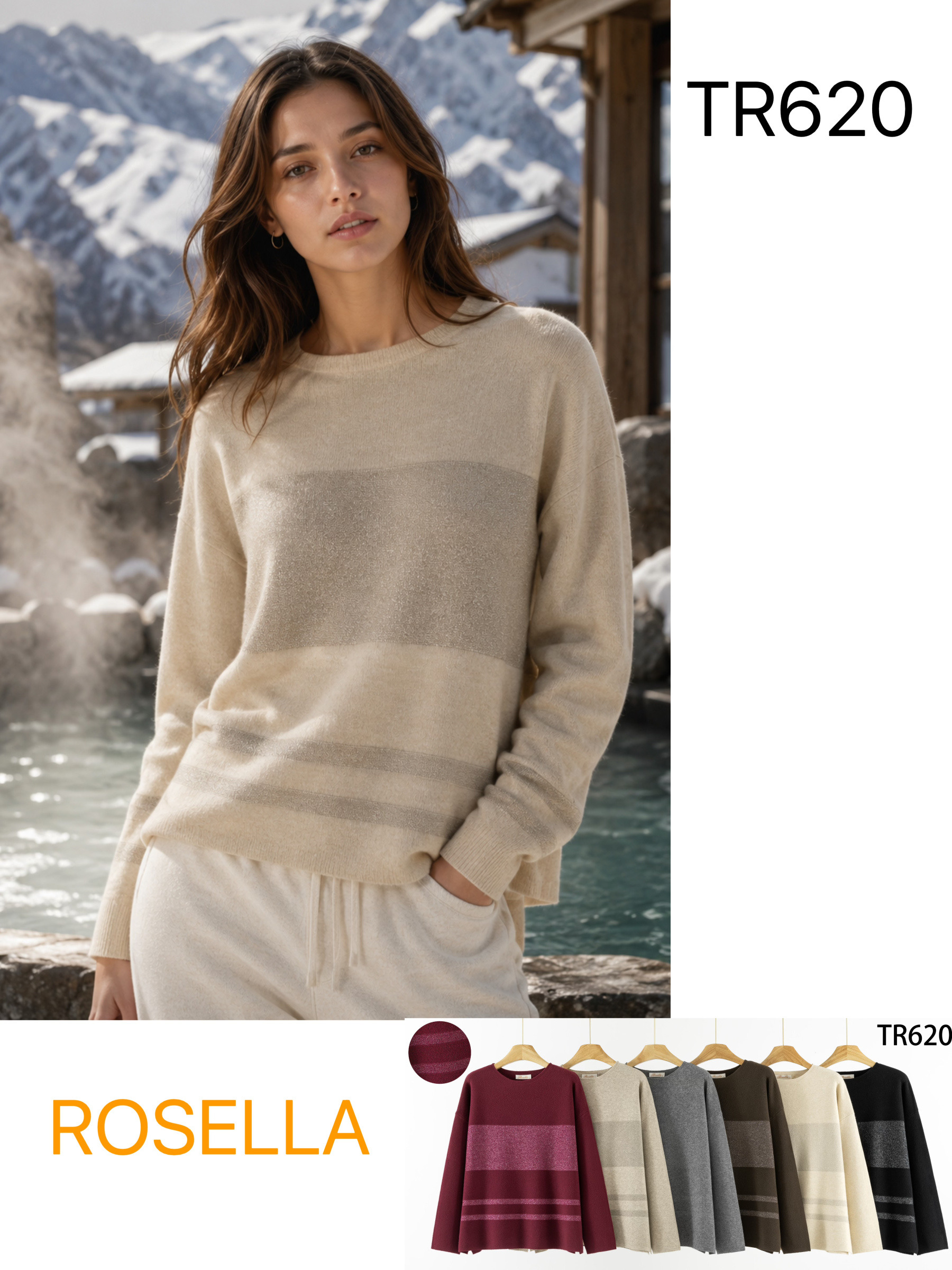 Wholesaler ROSELLA SRL - HIGH-QUALITY SWEATER WITH APPLIED LUREX