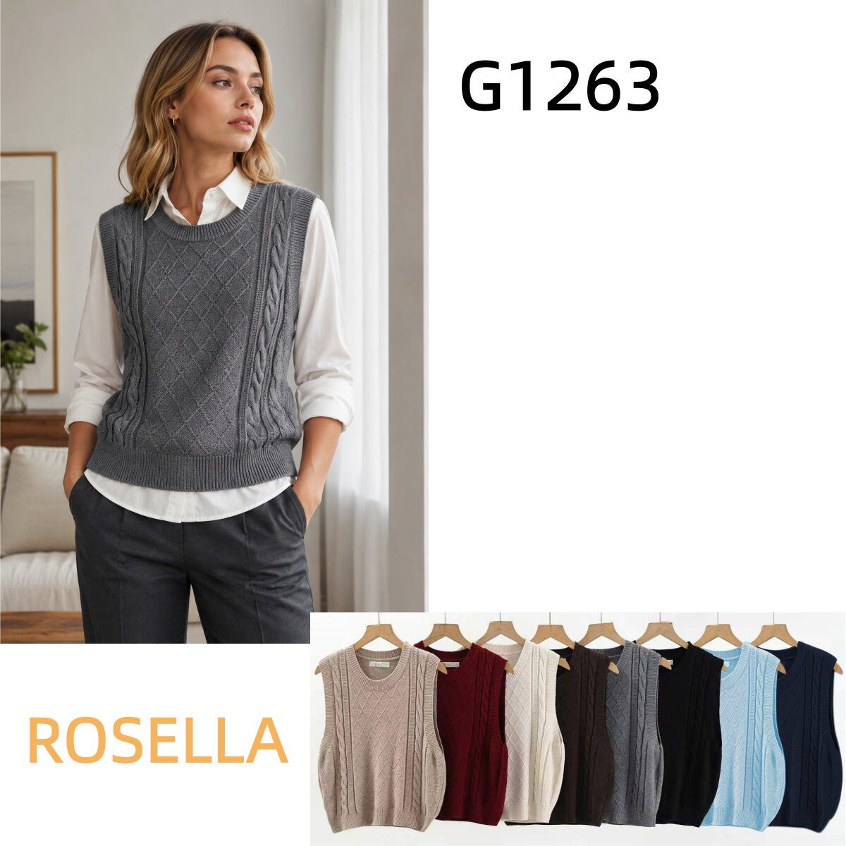 Wholesaler ROSELLA SRL - Lightweight sleeveless sweater