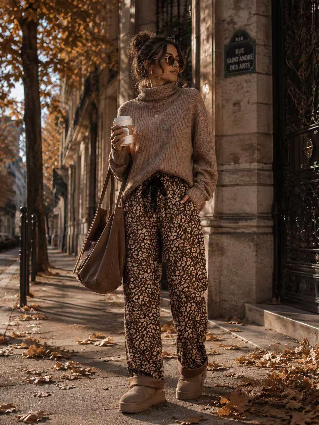 Großhändler ROSEMARY COLLECTION - Große Größe bedruckte Wildlederhose. Einheitsgröße 46/48