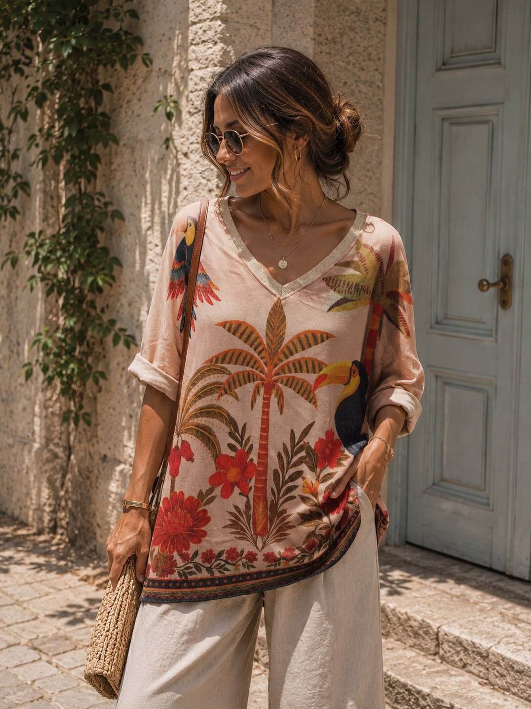 Grossiste ROSEMARY COLLECTION - Pull col brillant avec motif. Taille unique 44/46