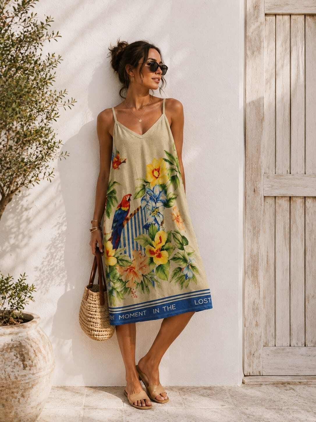 Grossiste ROSEMARY COLLECTION - Robe débardeur en lurex imprimée. Taille unique 44/46