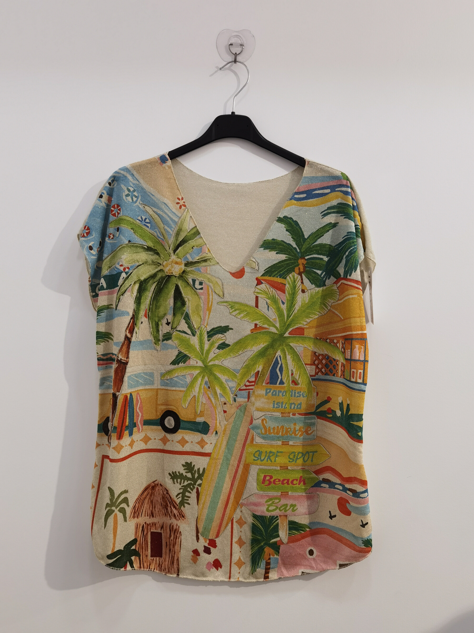 Grossiste ROSEMARY COLLECTION - Top à motif en lurex. Taille unique 42/44