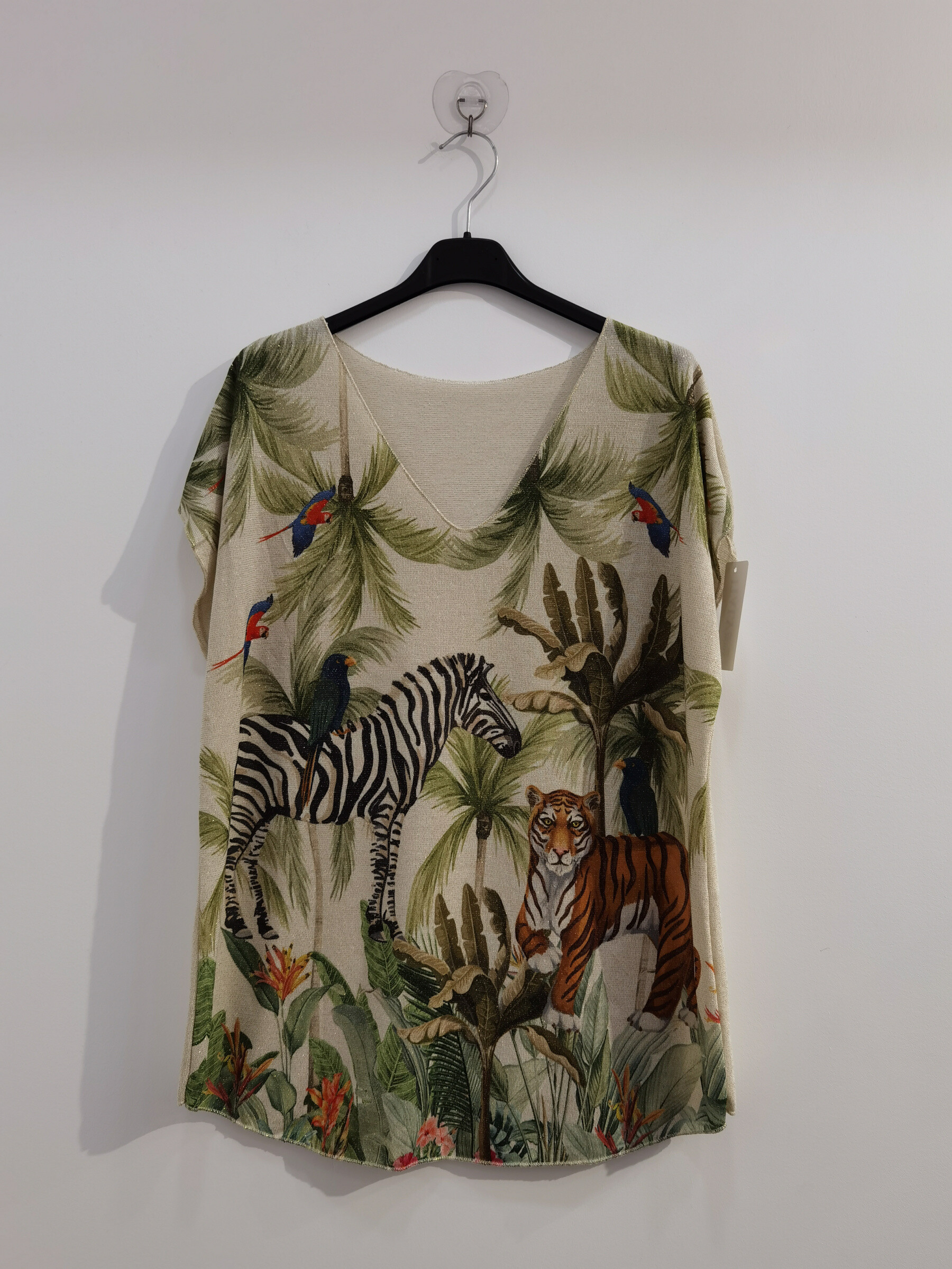 Wholesaler ROSEMARY COLLECTION - Lurex top with pattern and plain in the back. One size 40/42