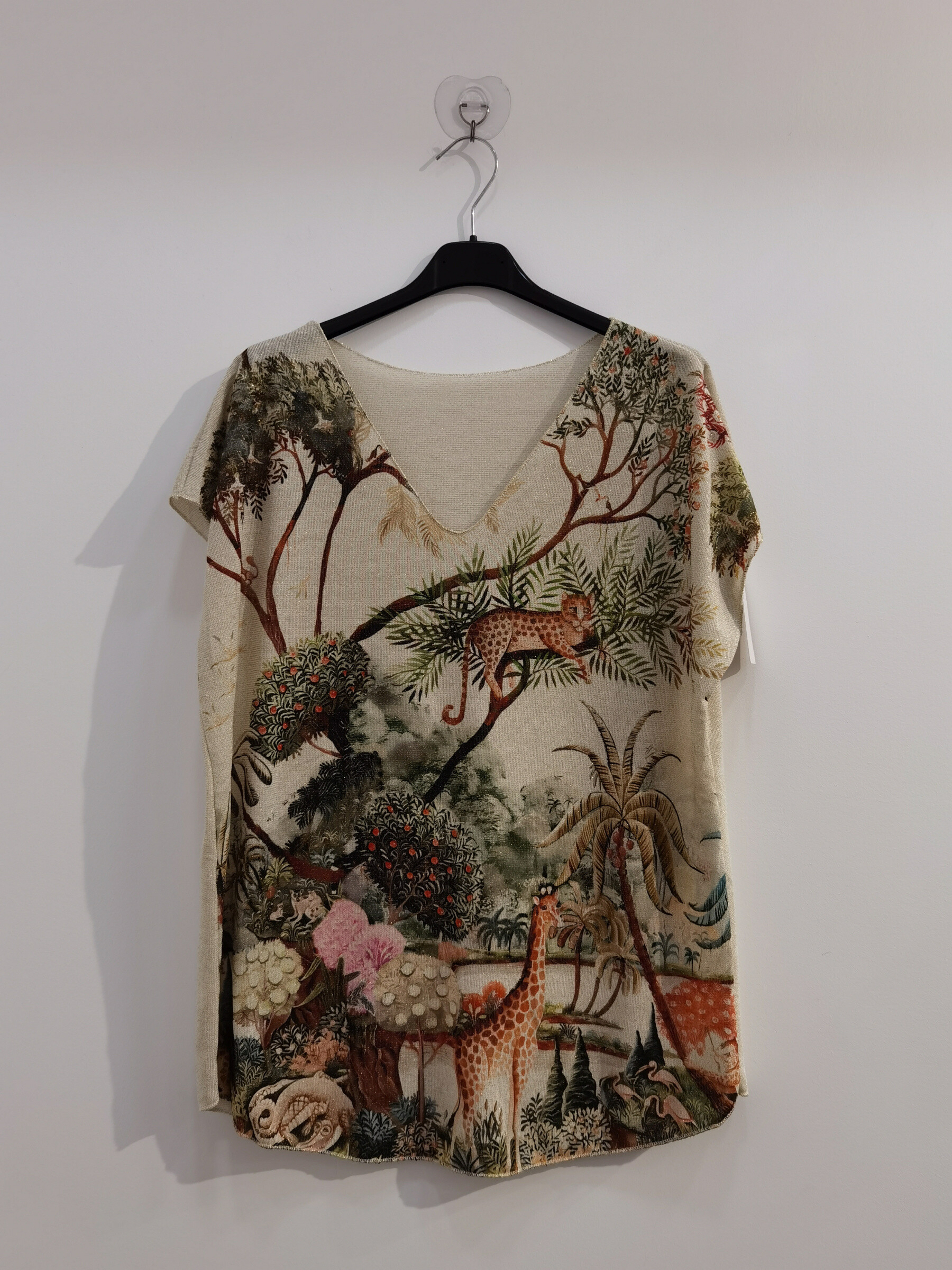 Wholesaler ROSEMARY COLLECTION - Lurex top with pattern and plain in the back. One size 40/42