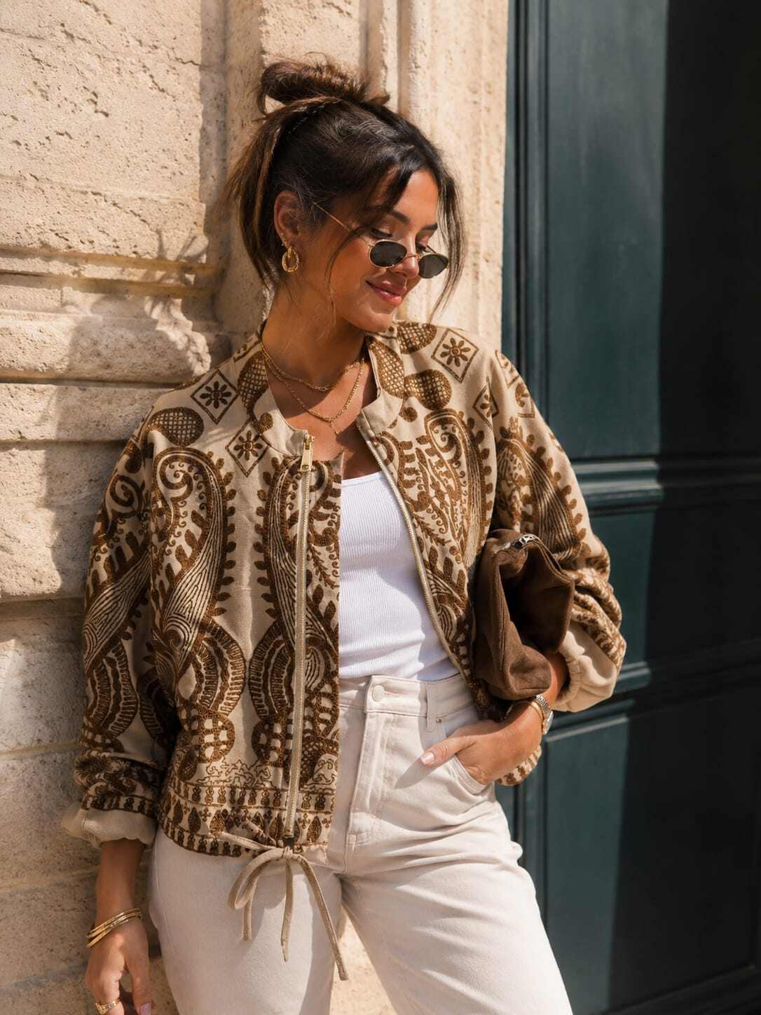 Grossista ROSEMARY COLLECTION - Giacca AMELIE in camoscio stampato. Taglia unica 40/42