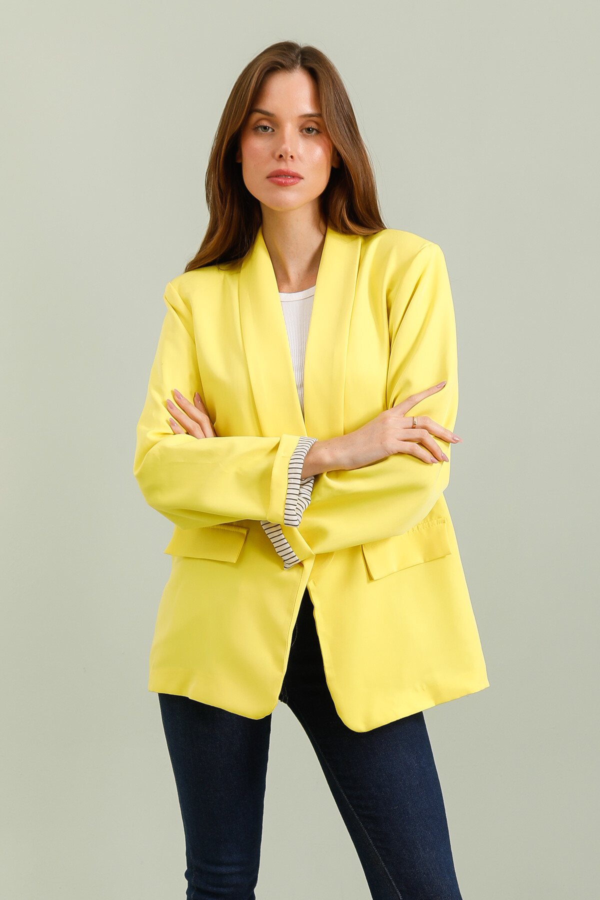 Mayorista Rosy Days - Blazer con Forro a Rayas