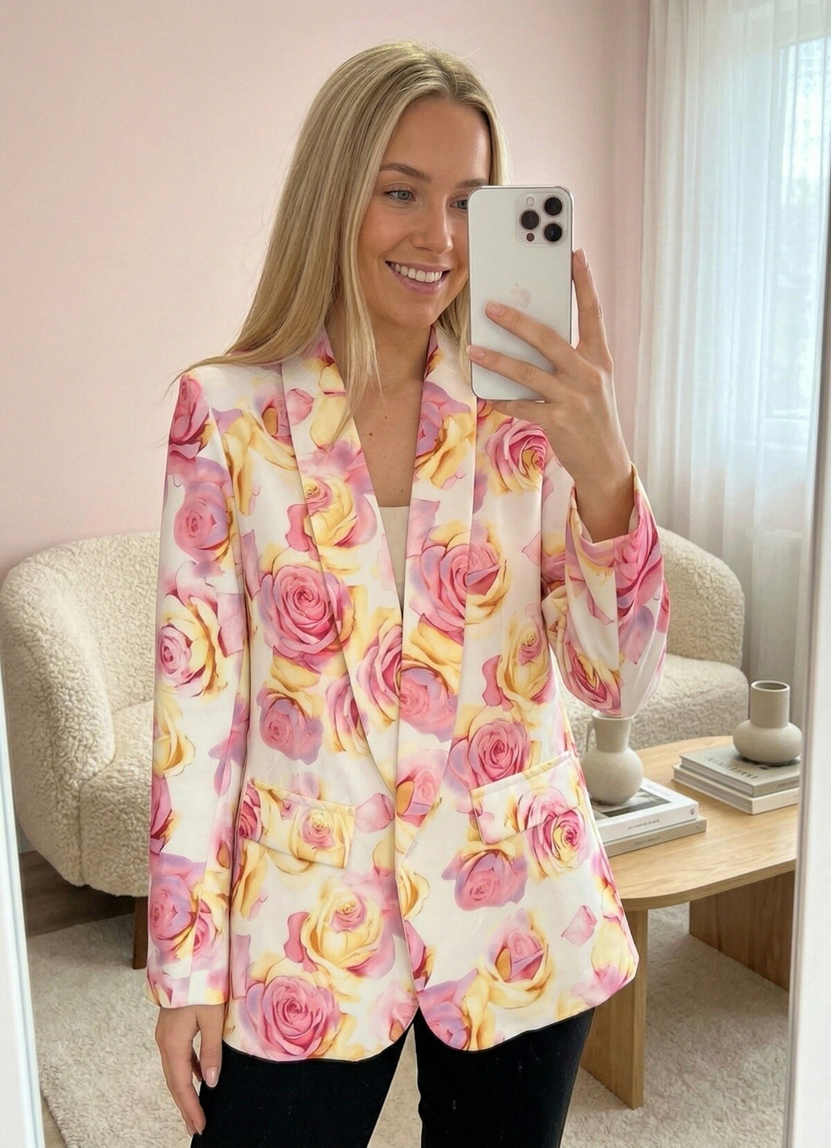 Wholesaler ROSYDAYS - Floral Print Blazer with Lining