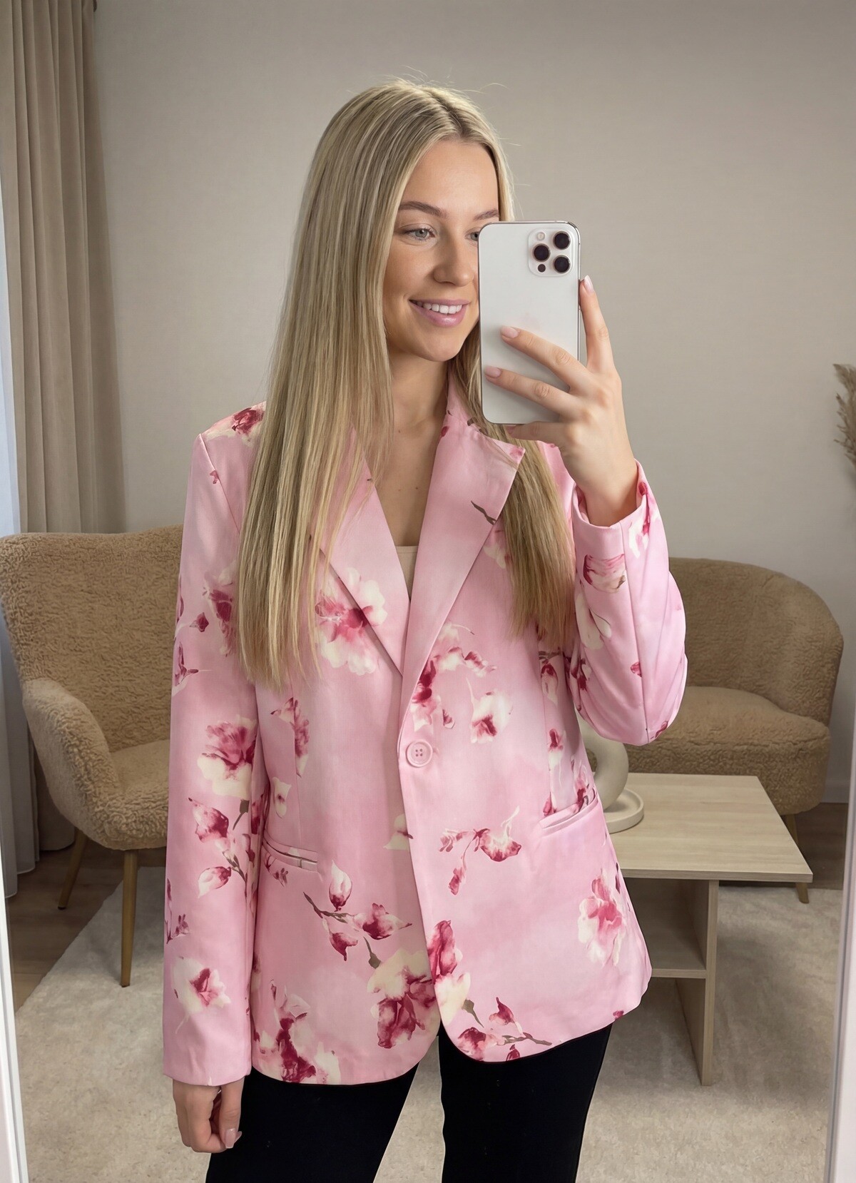 Wholesaler ROSYDAYS - Chic Floral Print Blazer with Lining