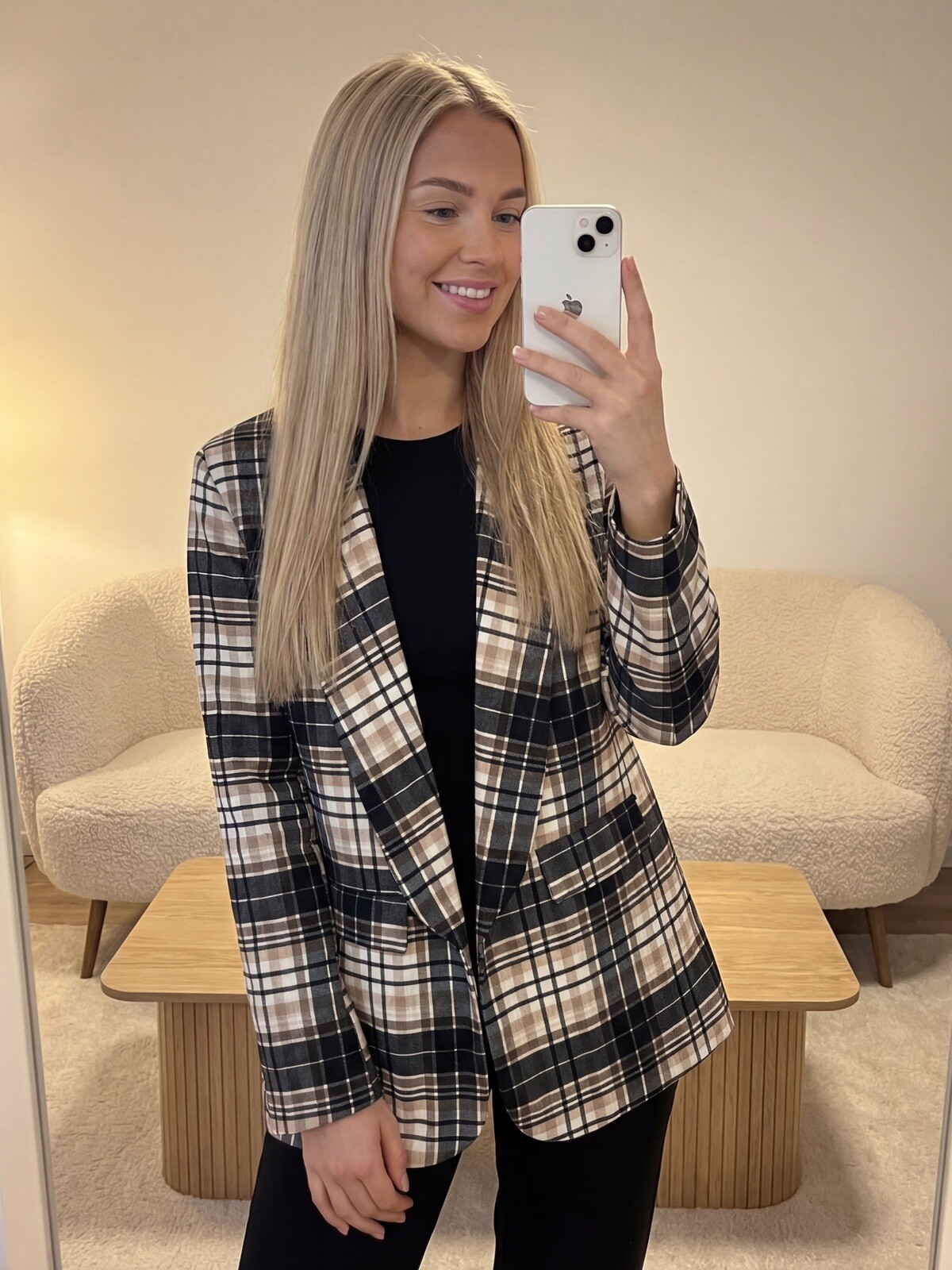 Mayorista ROSYDAYS - Blazer Chaqueta con Estampado de Cuadros y Forro