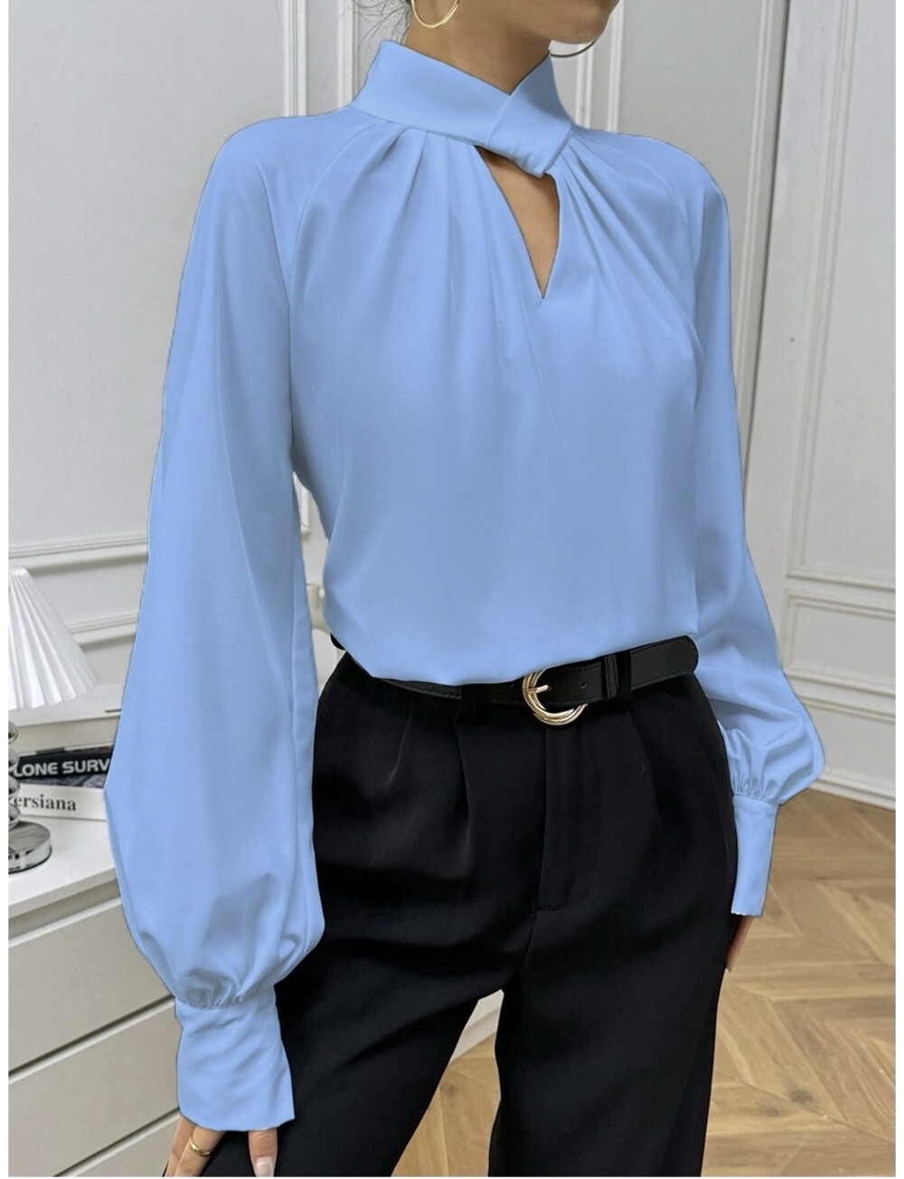 Wholesaler Rosy Days - Chic blouse Crossed detail long sleeves